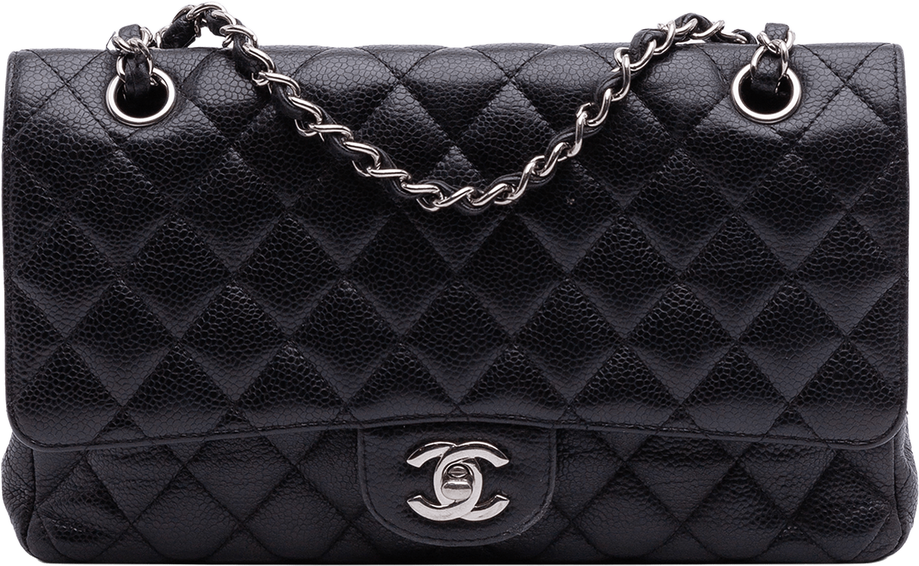 Chanel Medium Classic Caviar Double Flap, från Luxclusif, i färgen black.