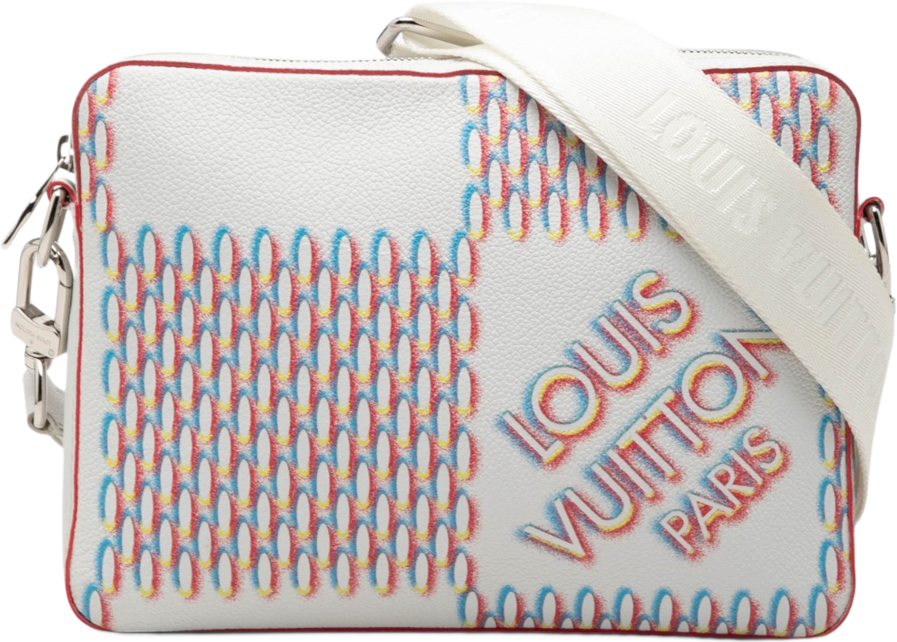 Louis Vuitton Damier Spray Trio Messenger Bag, från Luxclusif, i färgen vit.