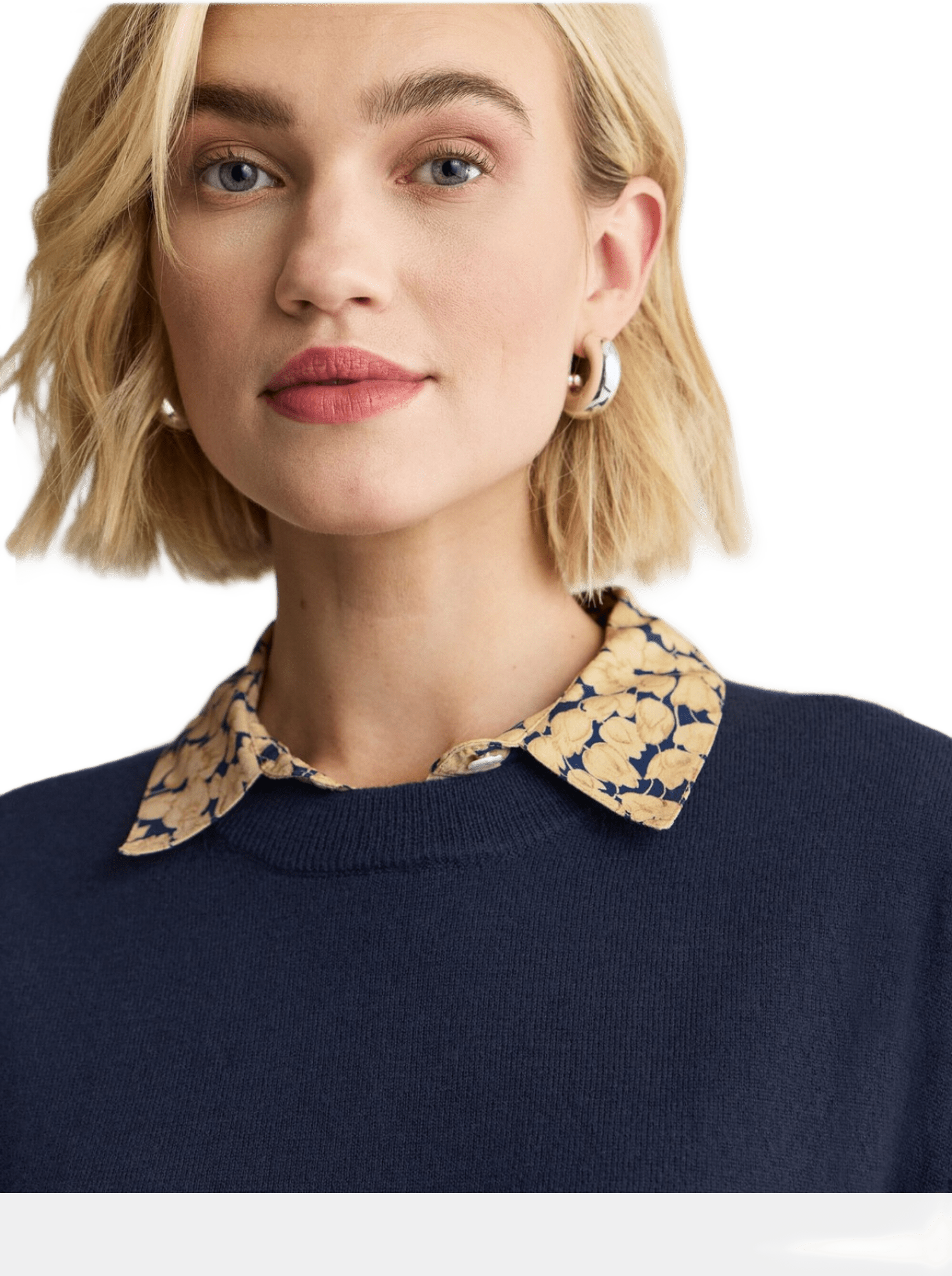 Lamullströja Kendell, från Newhouse, i färgen marinblå.