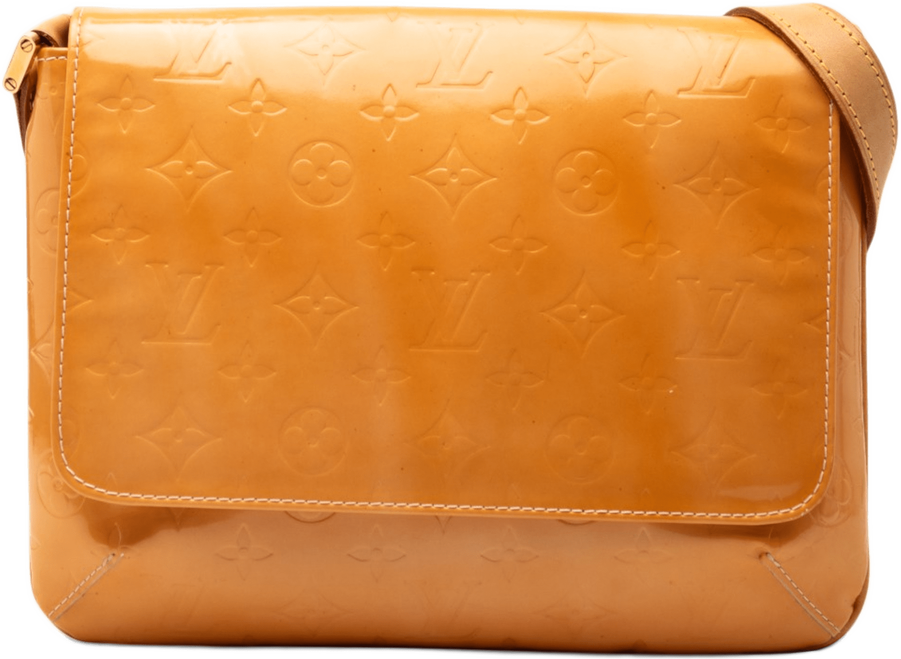 Louis Vuitton Monogram Vernis Thompson Street, från Luxclusif, i färgen beige.