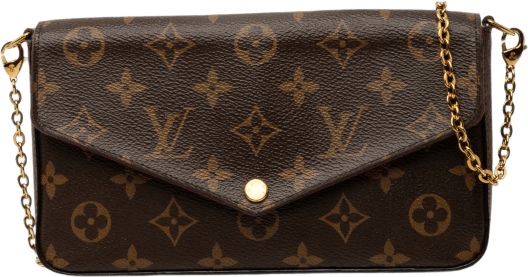 Louis Vuitton Monogram Pochette Felicie, från Luxclusif, i färgen brun.