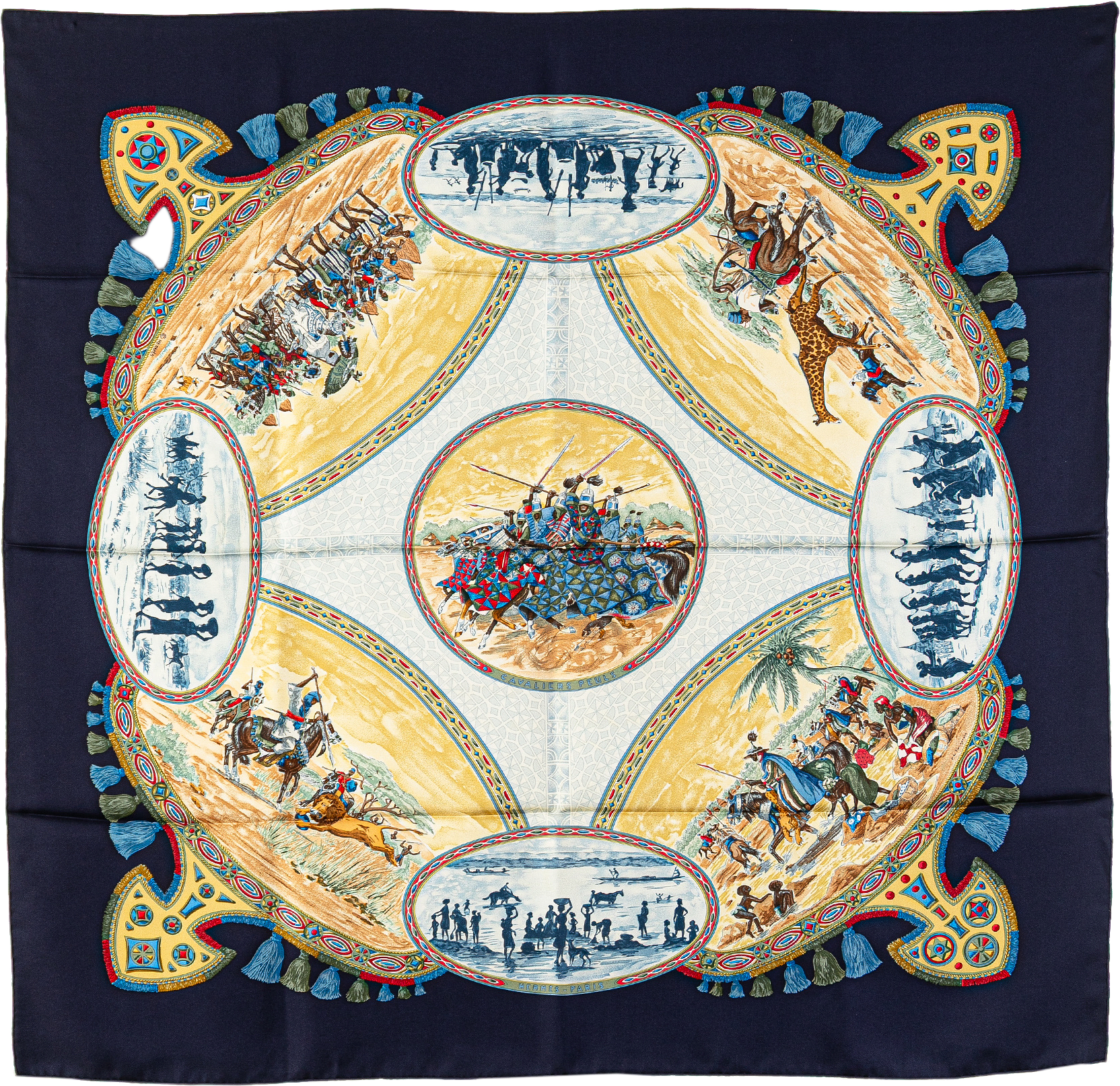 Hermès Cavaliers Peuls Silk Scarf