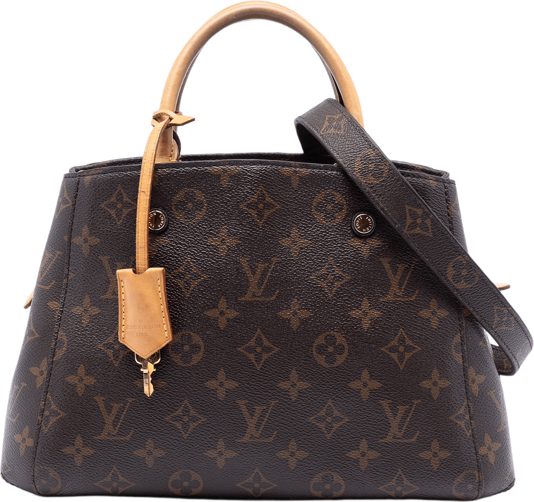 Louis Vuitton Monogram Montaigne Bb, från Luxclusif, i färgen brown.