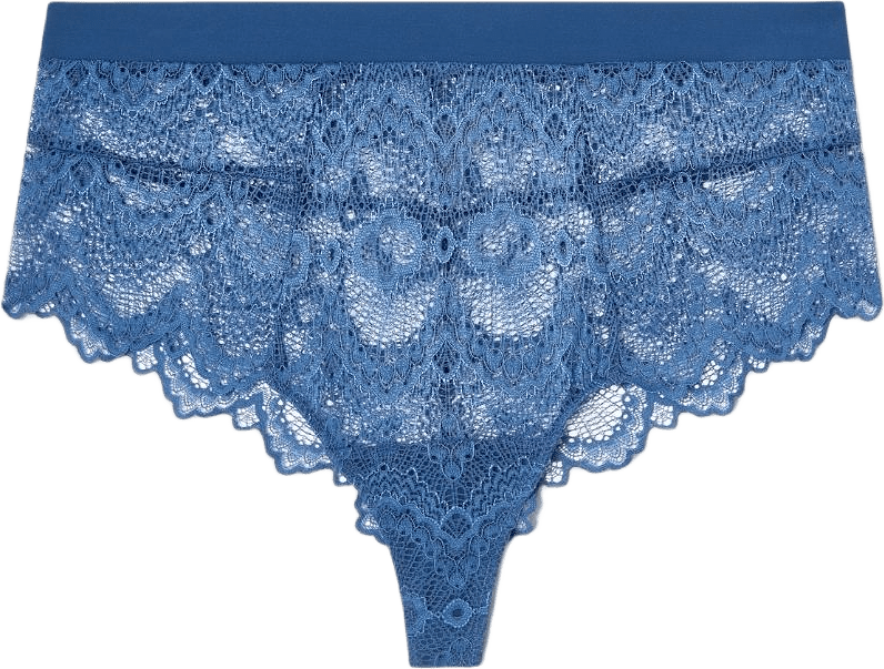 Lace Highwaist String, från Understatement, i färgen faded blue.