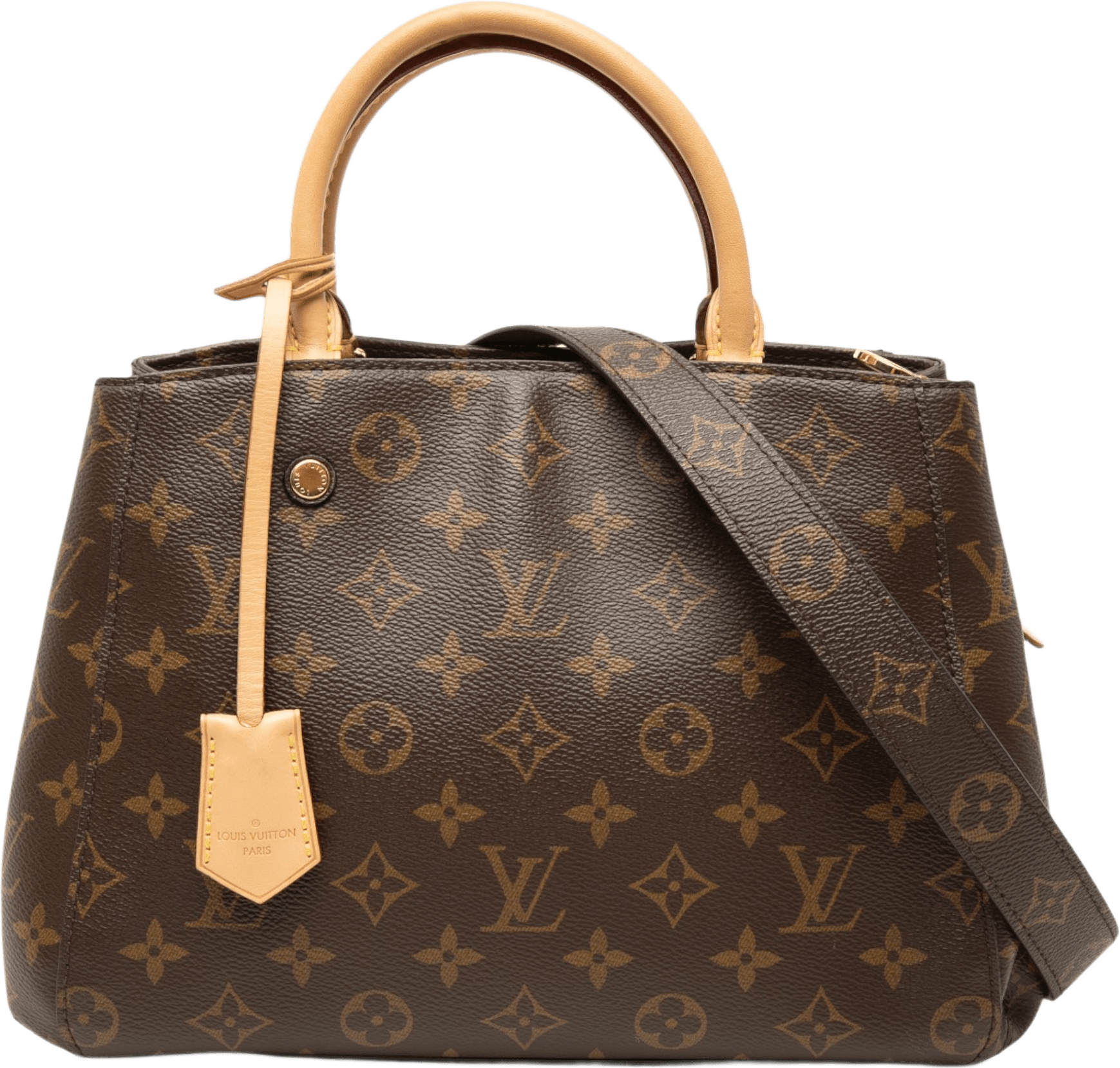 Louis Vuitton Monogram Montaigne Bb, från Luxclusif, i färgen brun.