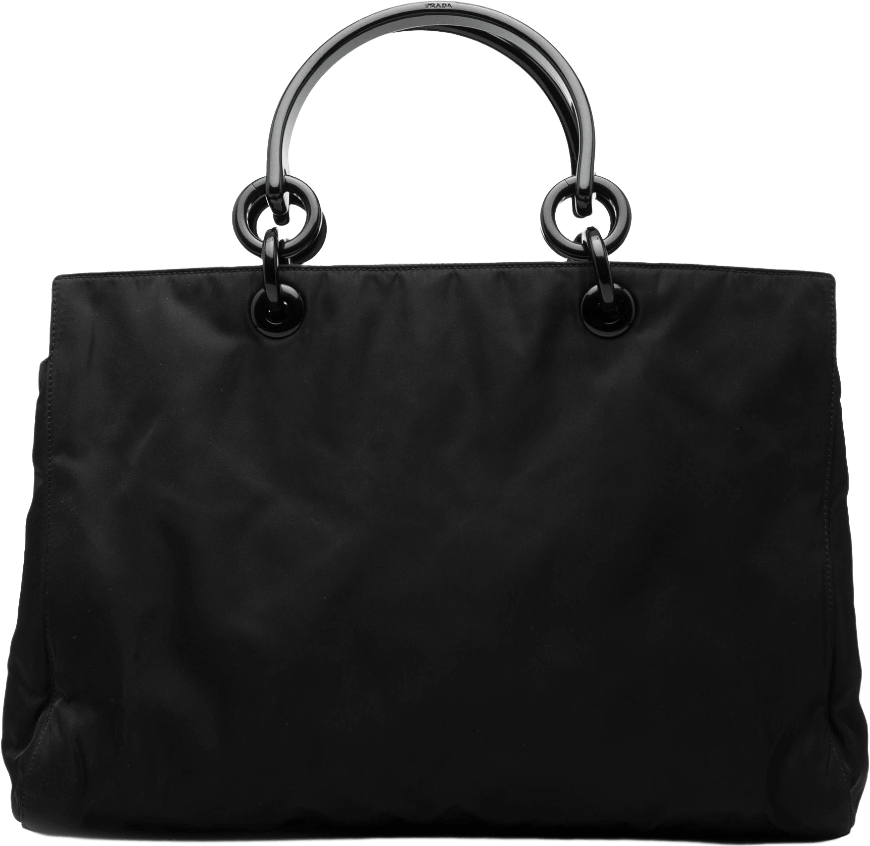 Prada Tessuto Acrylic Handle Bag, från Luxclusif, i färgen black.