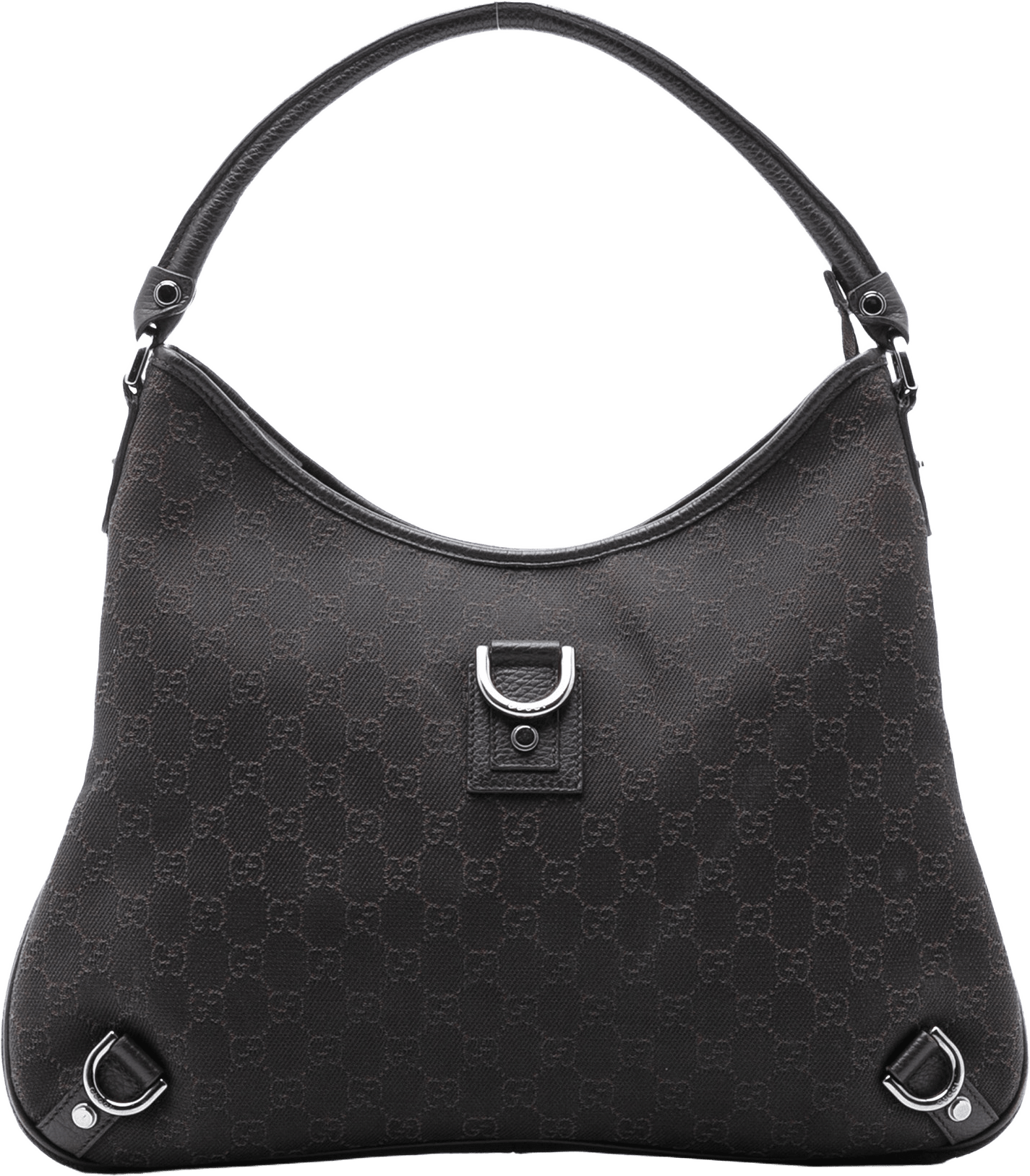 Gucci Gg Denim Abbey D Ring Shoulder Bag, från Luxclusif, i färgen dark brown.