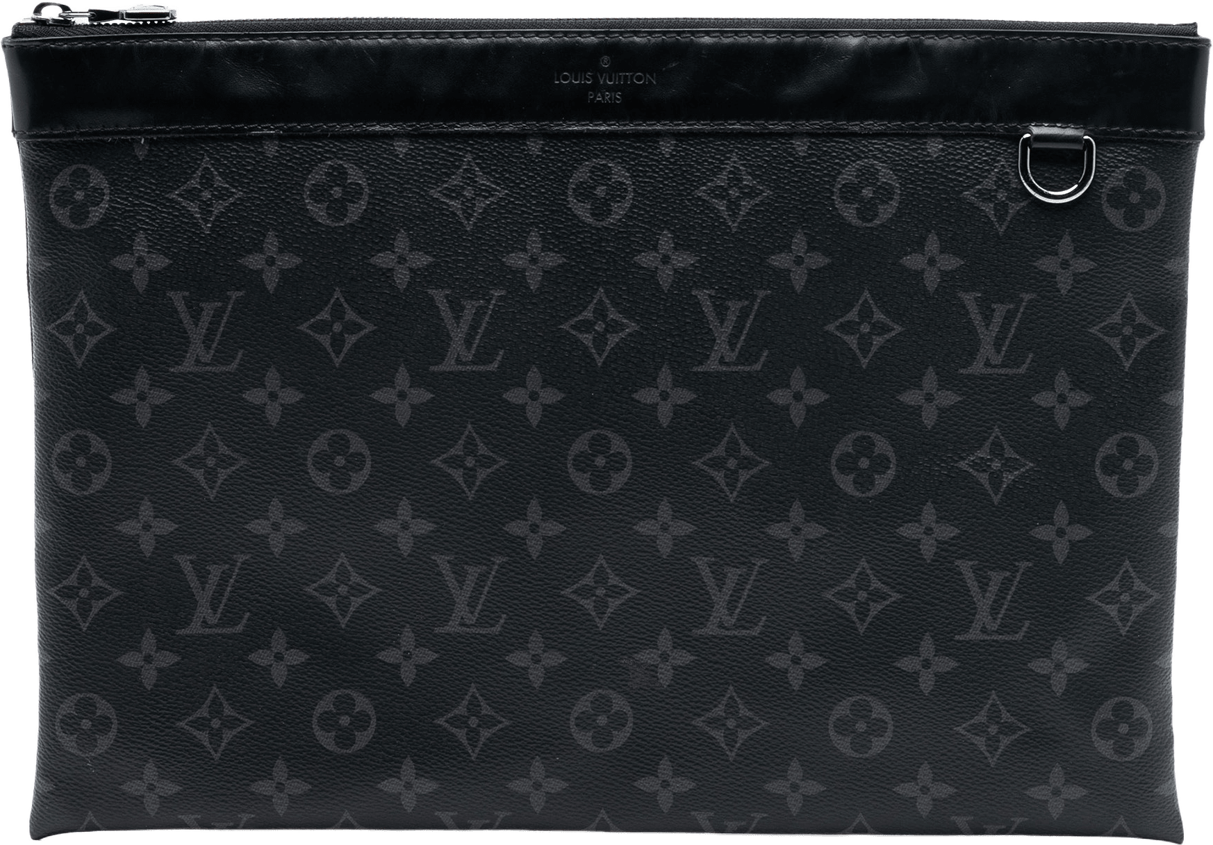 Louis Vuitton Monogram Eclipse Discovery Pochette Gm, från Luxclusif, i färgen black.
