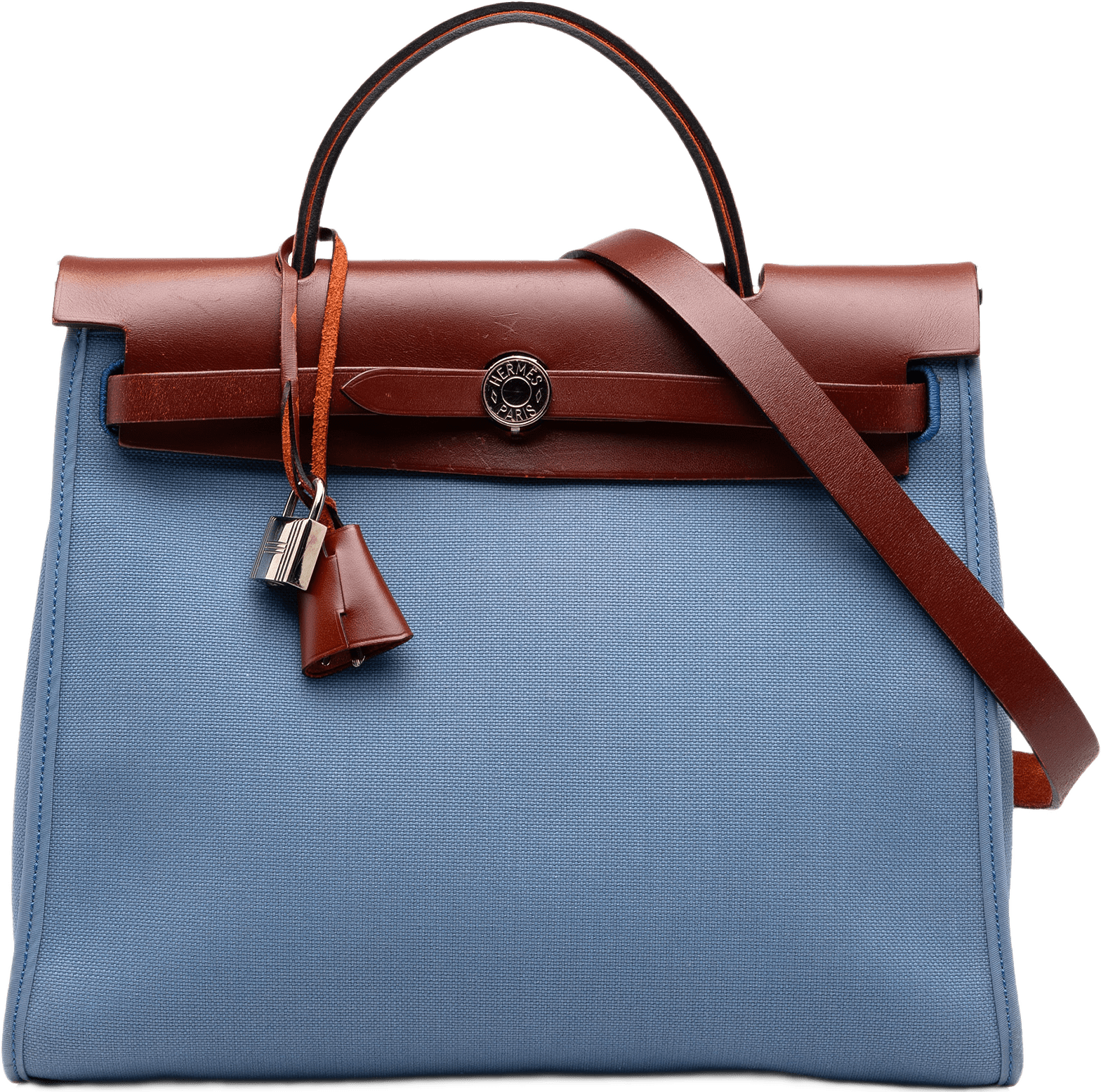 Hermès Toile Herbag Zip 31, från Luxclusif, i färgen blå.