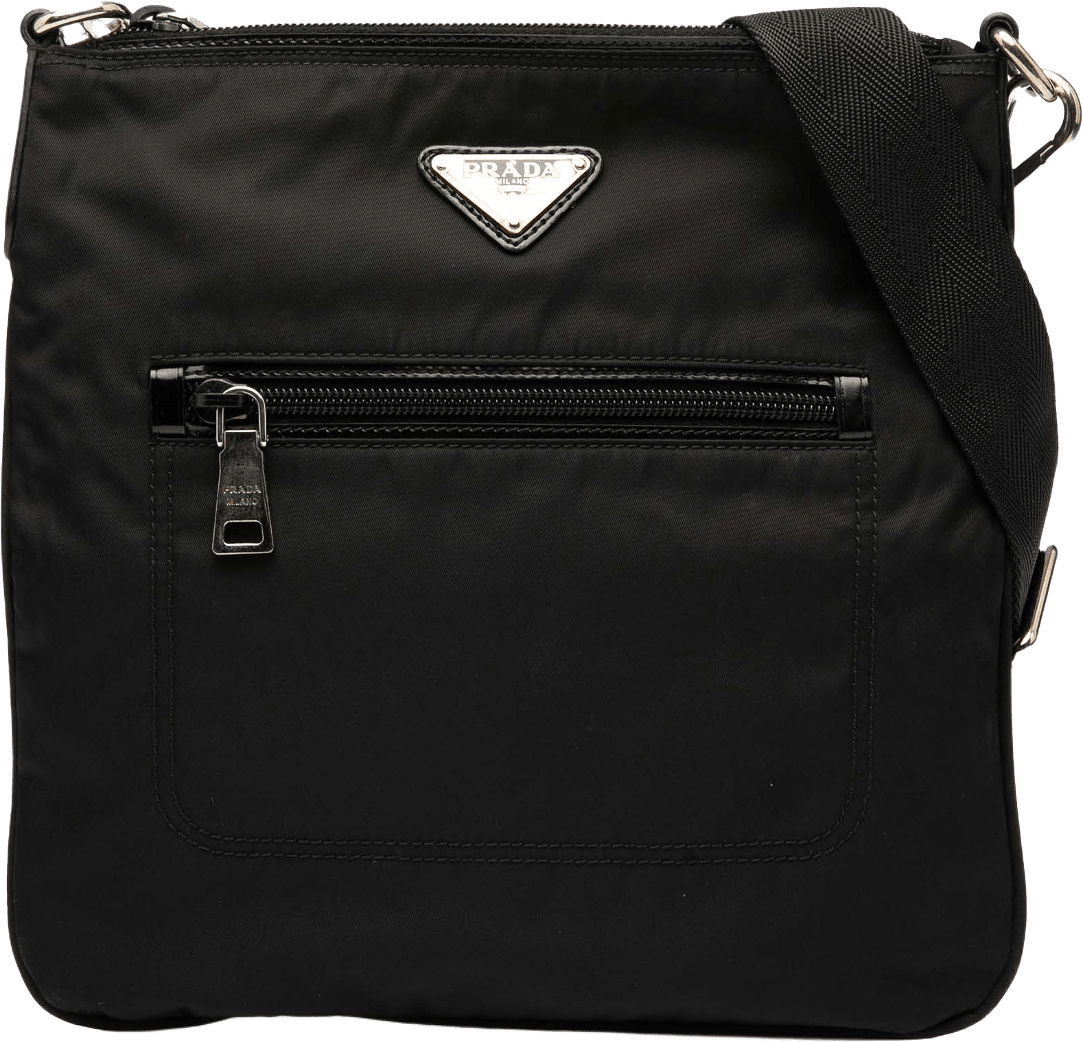 Prada Tessuto Zip Top Crossbody, från Luxclusif, i färgen black.