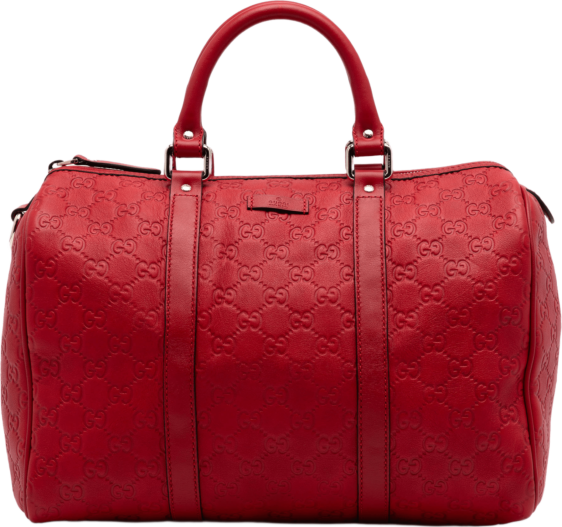 Gucci Medium Guccissima Joy Boston Bag, från Luxclusif, i färgen red.