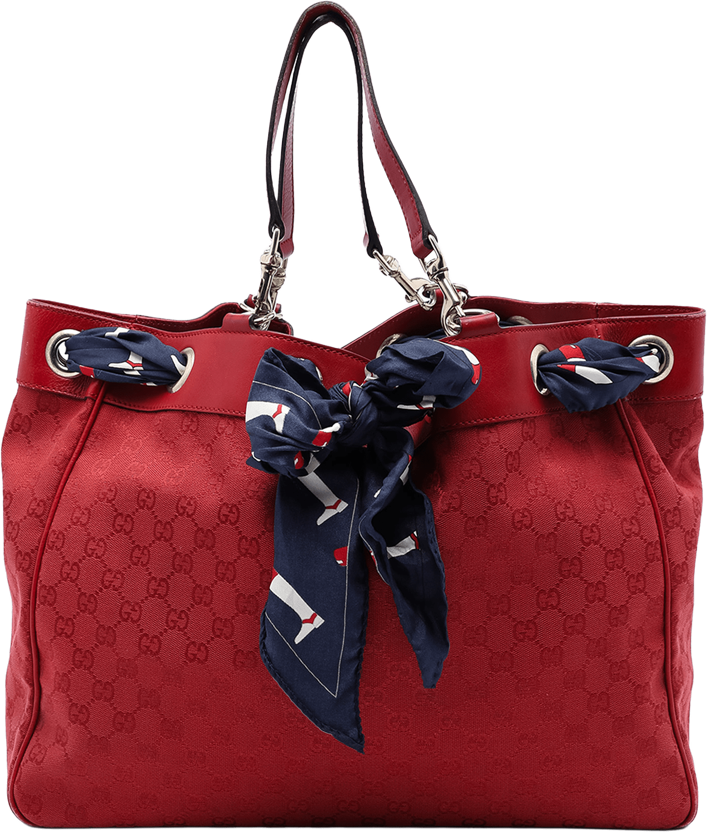 Gucci Large Gg Canvas Positano Tote, från Luxclusif, i färgen red.