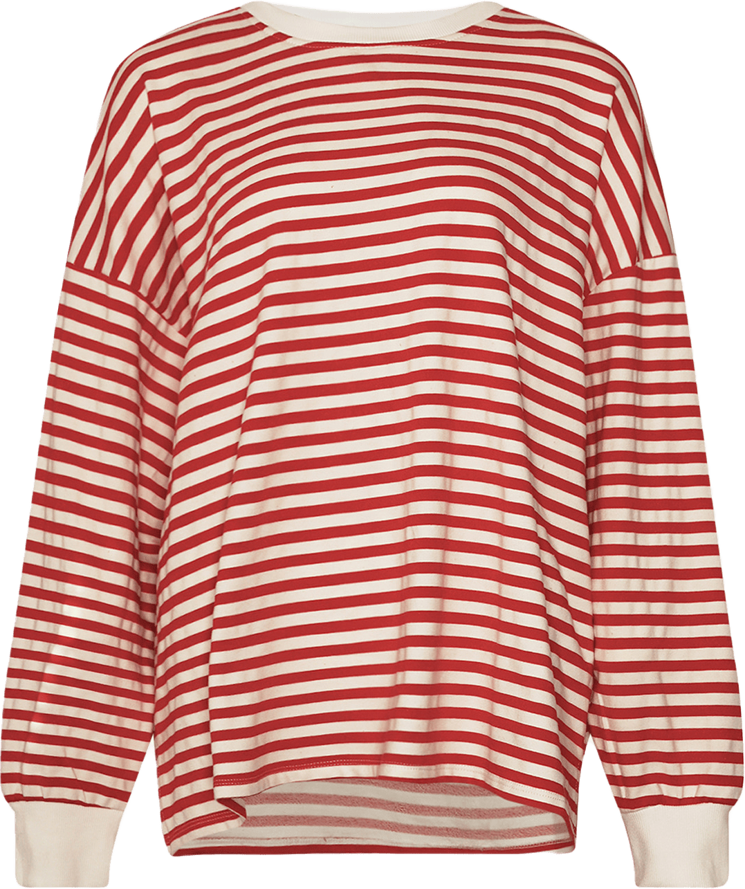 Inga, Oversize Blouse - Red/white Stripes