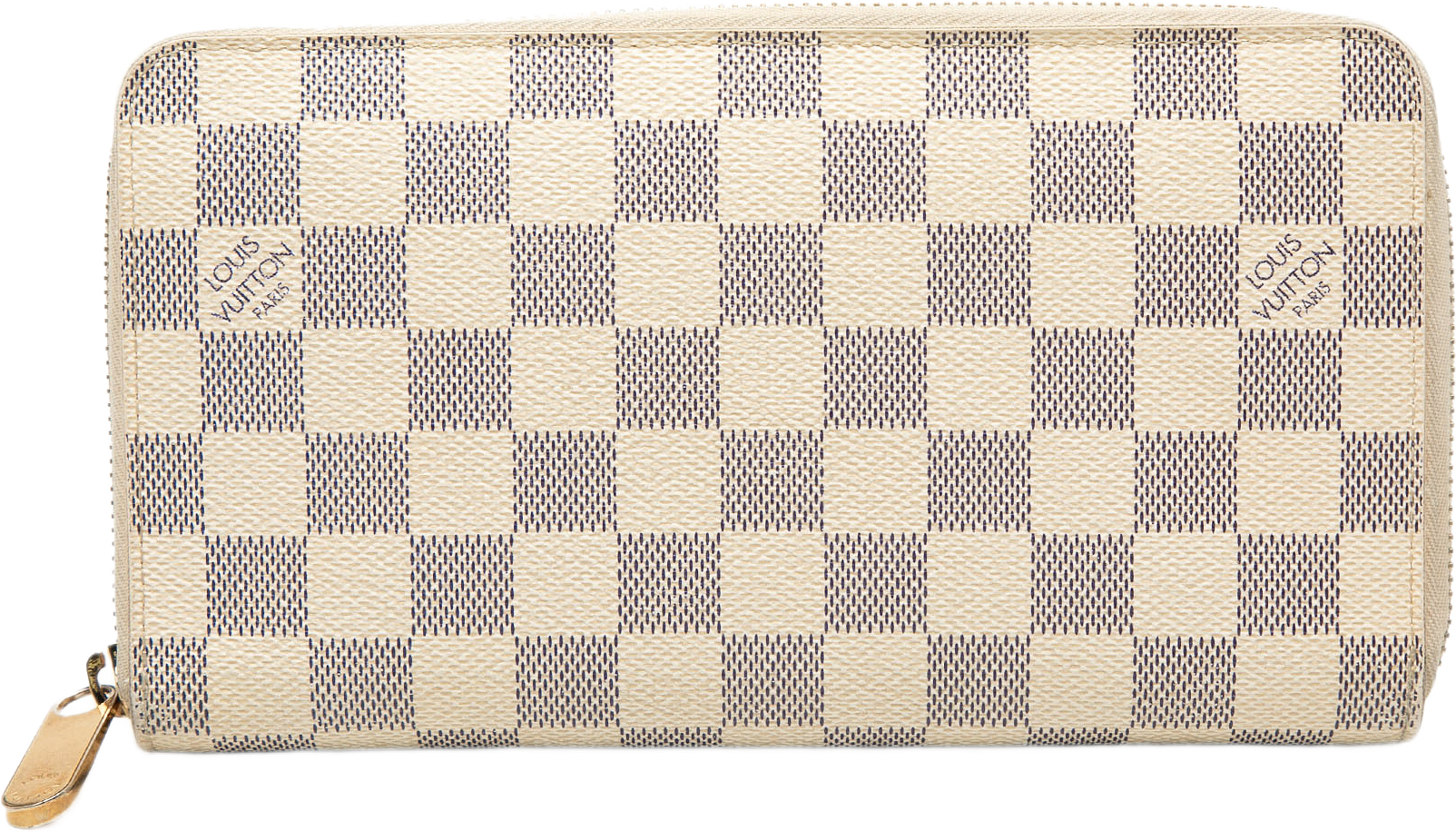 Louis Vuitton Damier Azur Zippy Long Wallet, från Luxclusif, i färgen vit.