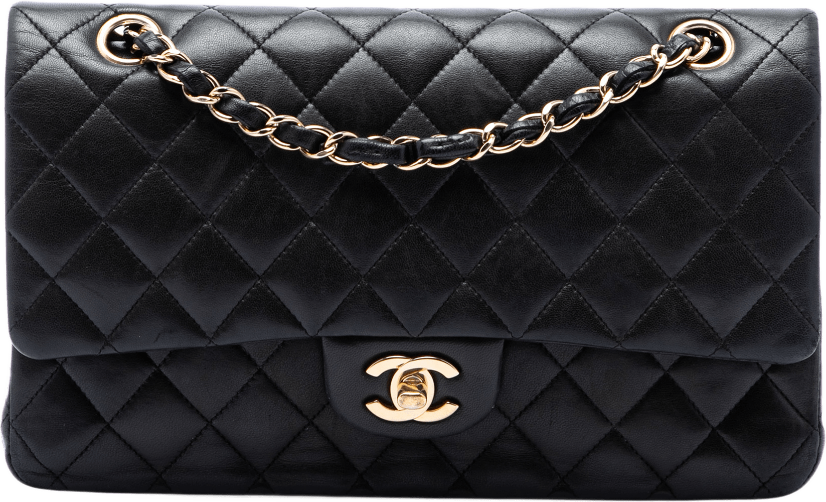 Chanel Medium Classic Lambskin Double Flap, från Luxclusif, i färgen svart.