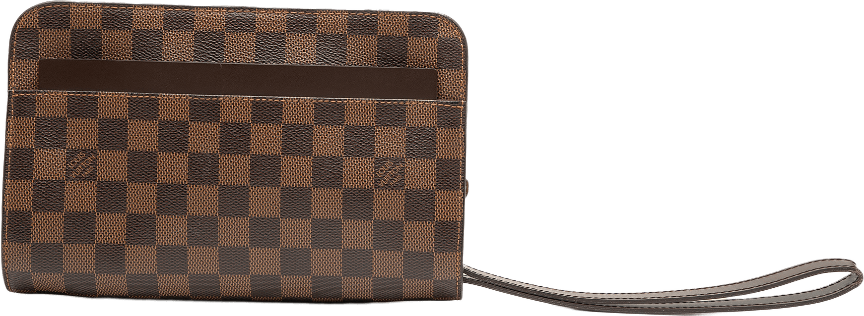 Louis Vuitton Damier Ebene Saint Louis Pochette, från Luxclusif, i färgen brown.