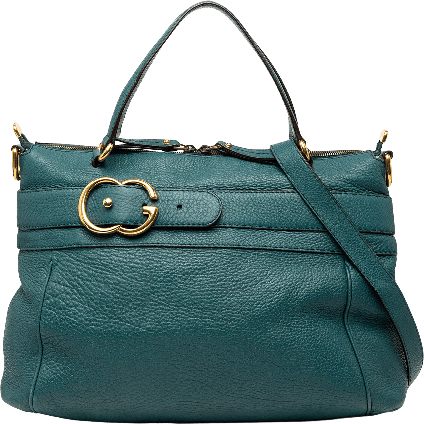 Gucci Medium Leather Ride Top Handle Bag, från Luxclusif, i färgen dark green.