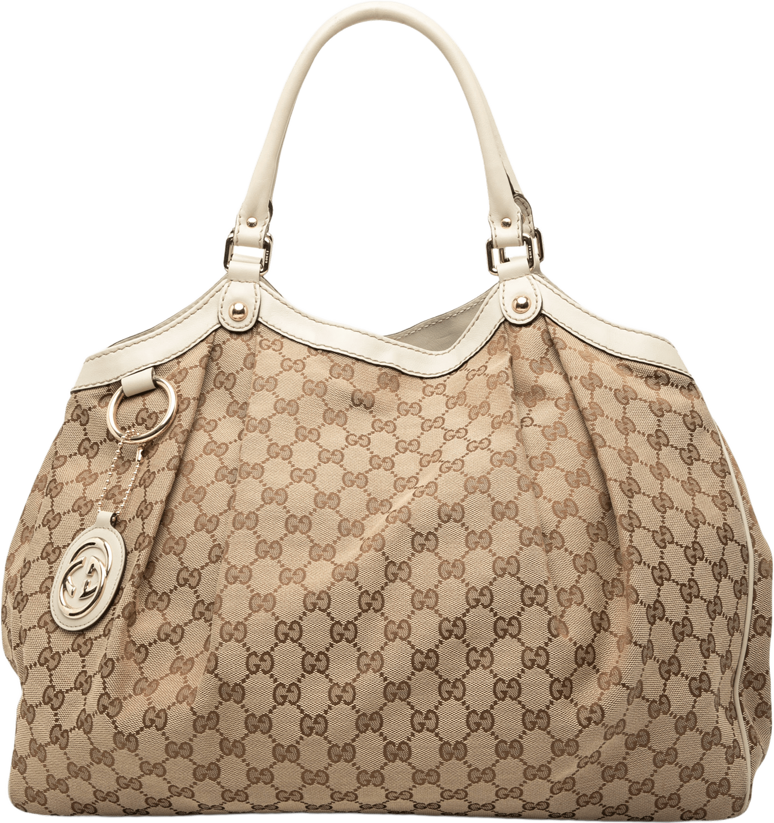 Gucci Large Gg Canvas Sukey Tote, från Luxclusif, i färgen beige.