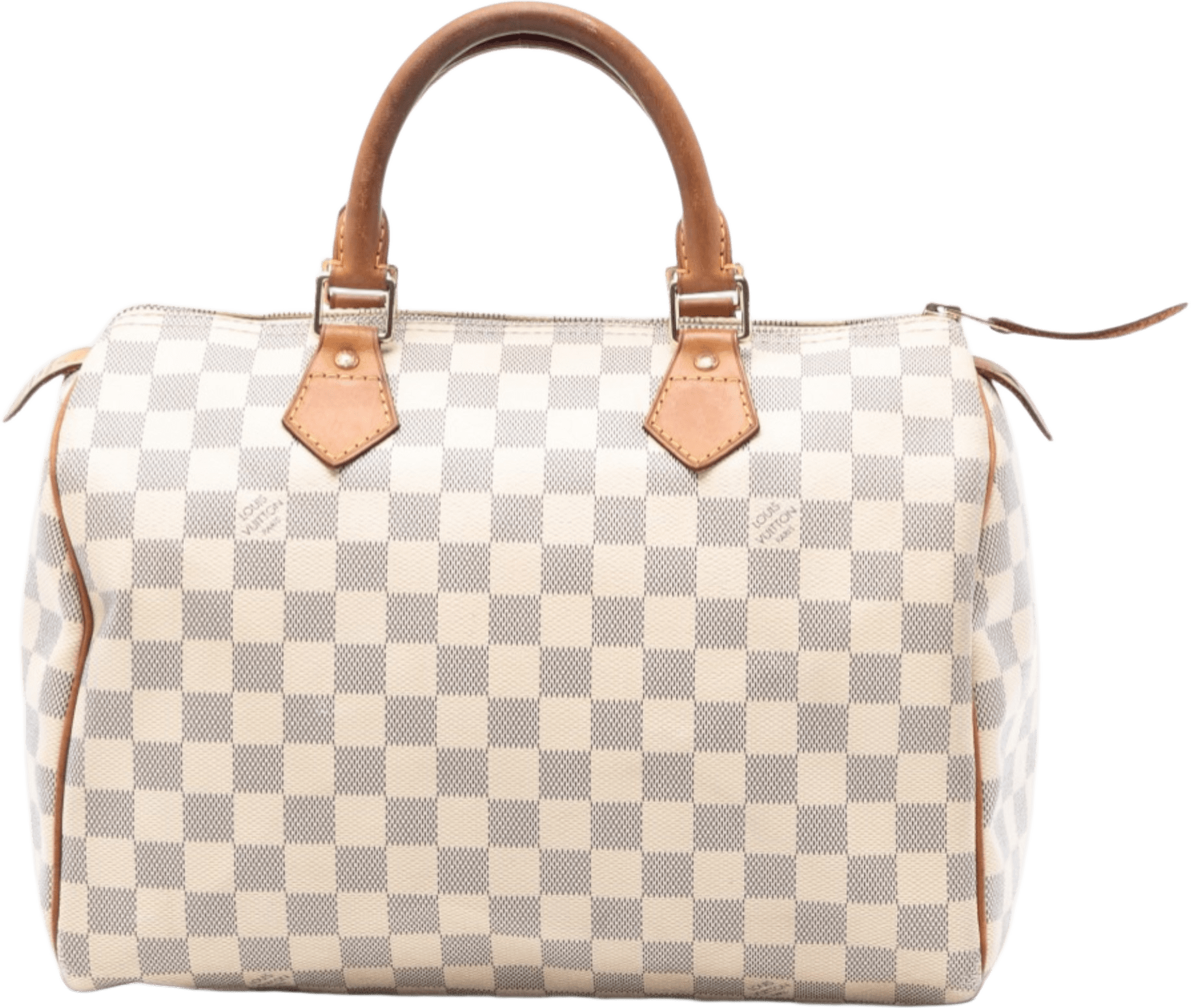 Louis Vuitton Damier Azur Speedy 30, från Luxclusif, i färgen white.