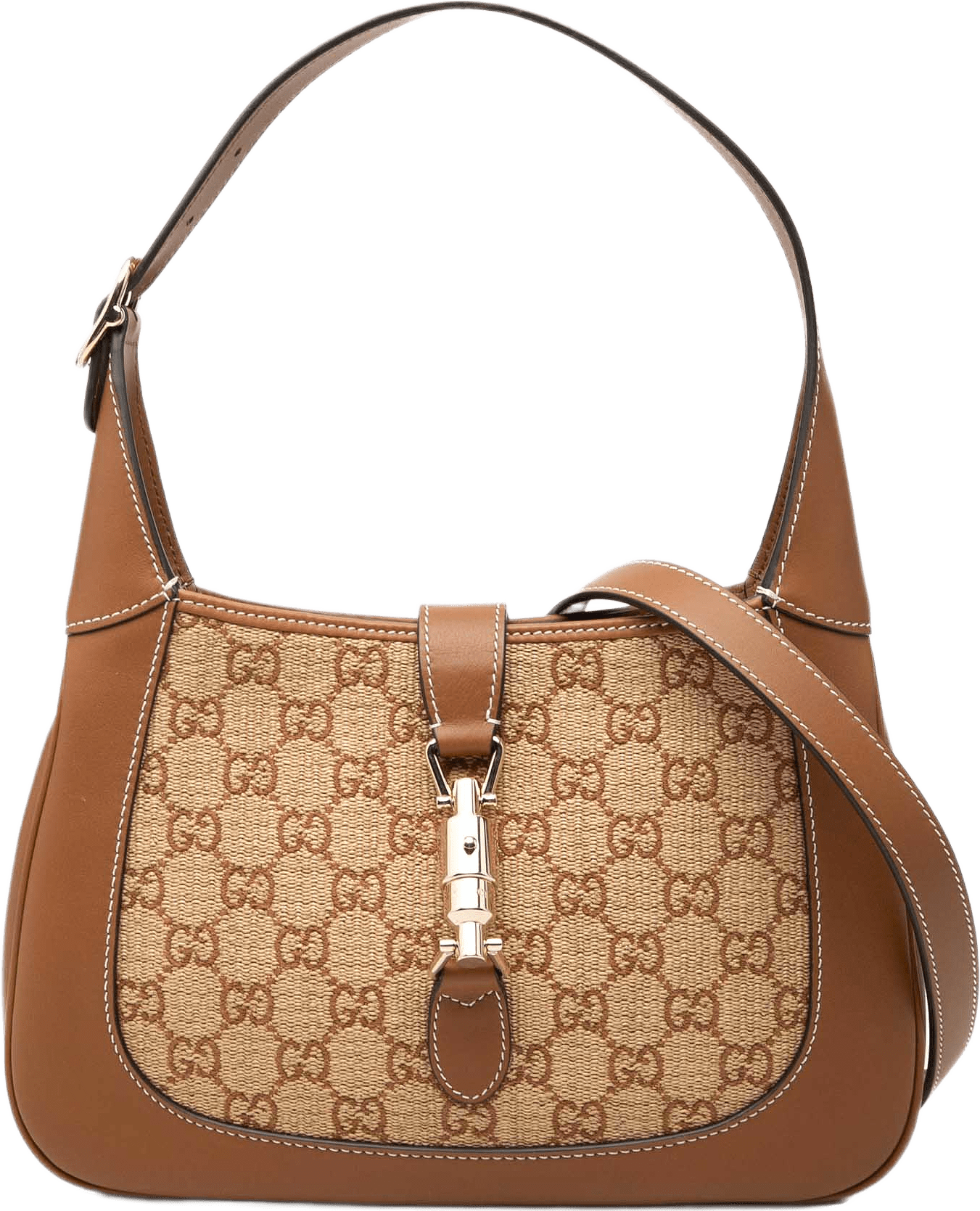 Gucci Medium Gg Raffia Jackie 1961 Crossbody, från Luxclusif, i färgen beige.
