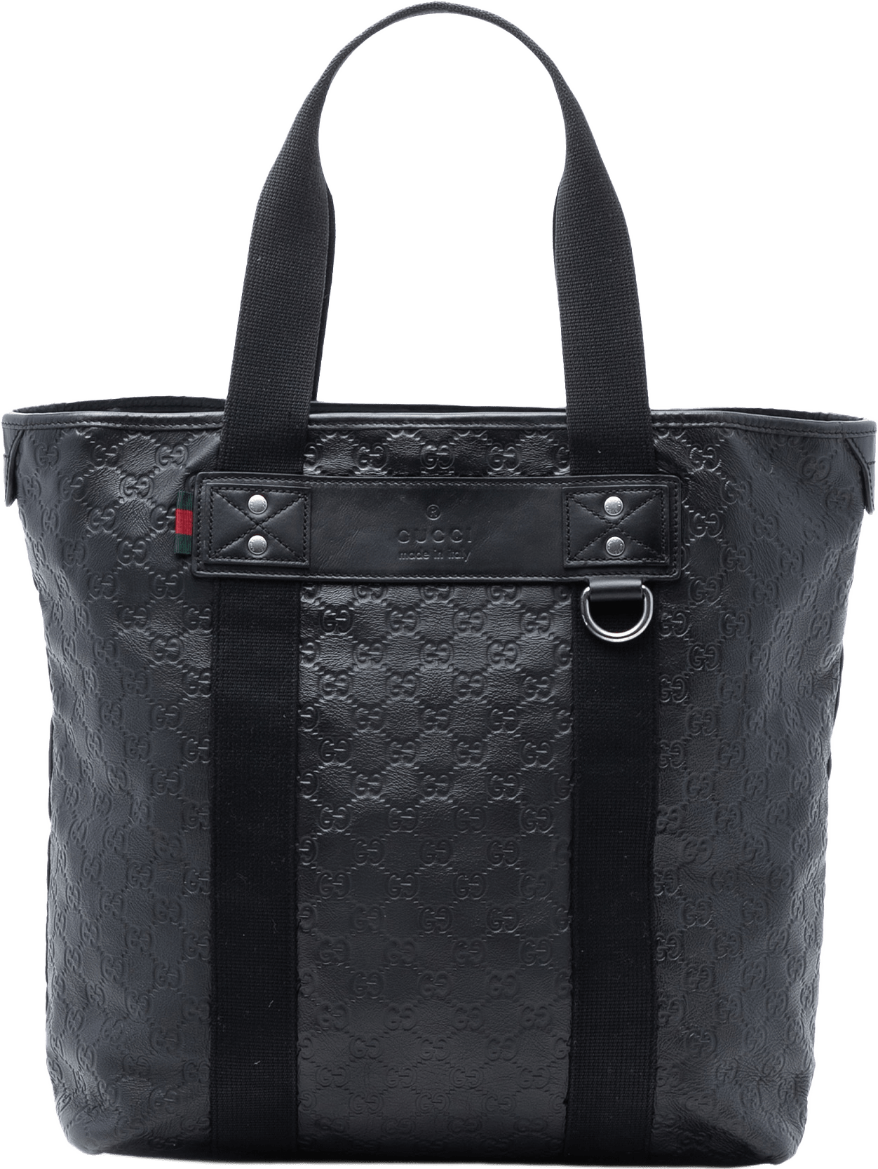 Gucci Guccissima Web Tote, från Luxclusif, i färgen black.