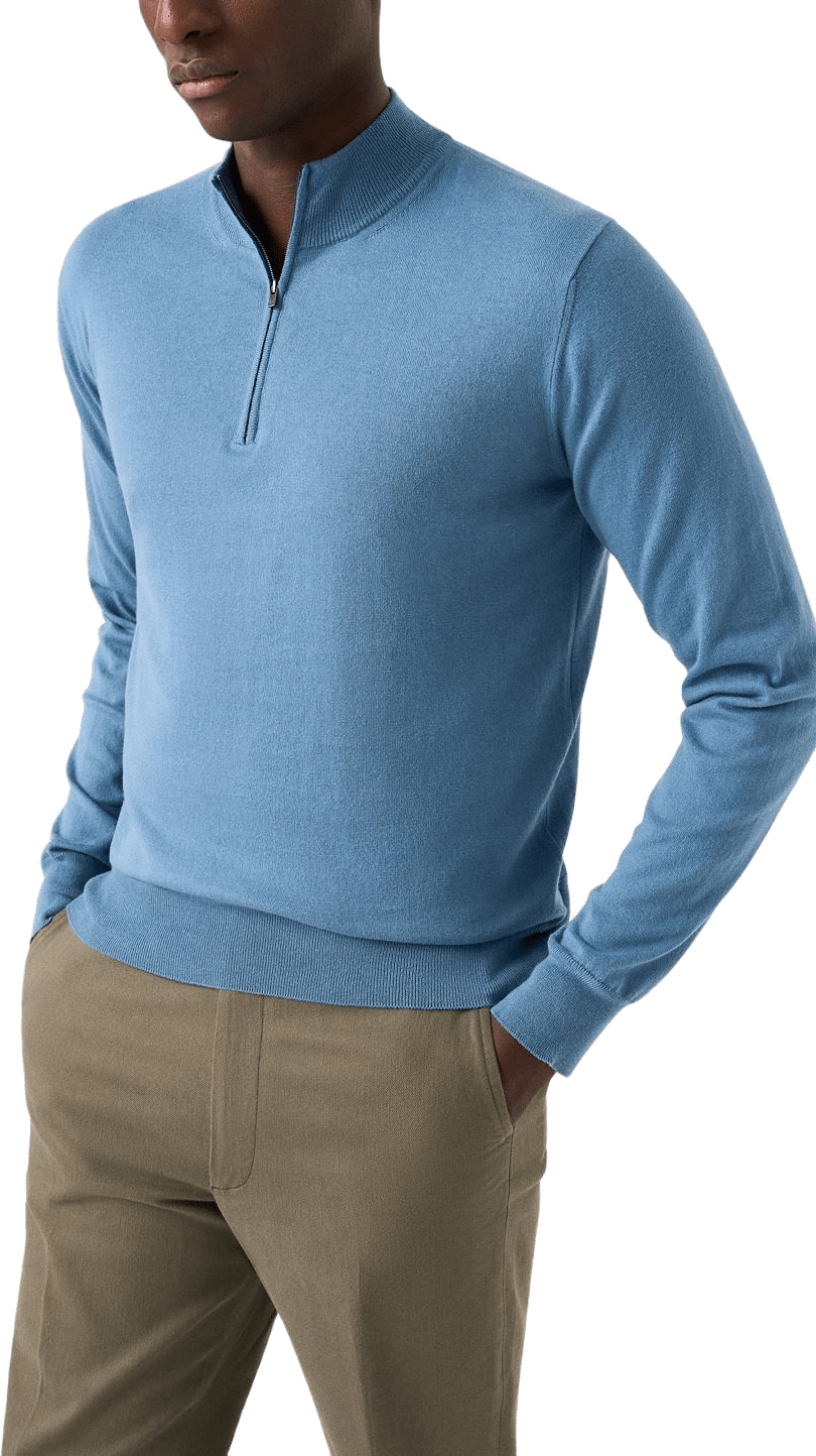 Polotröja I Bomull Och Kashmir, från Eton, i färgen dark blue.