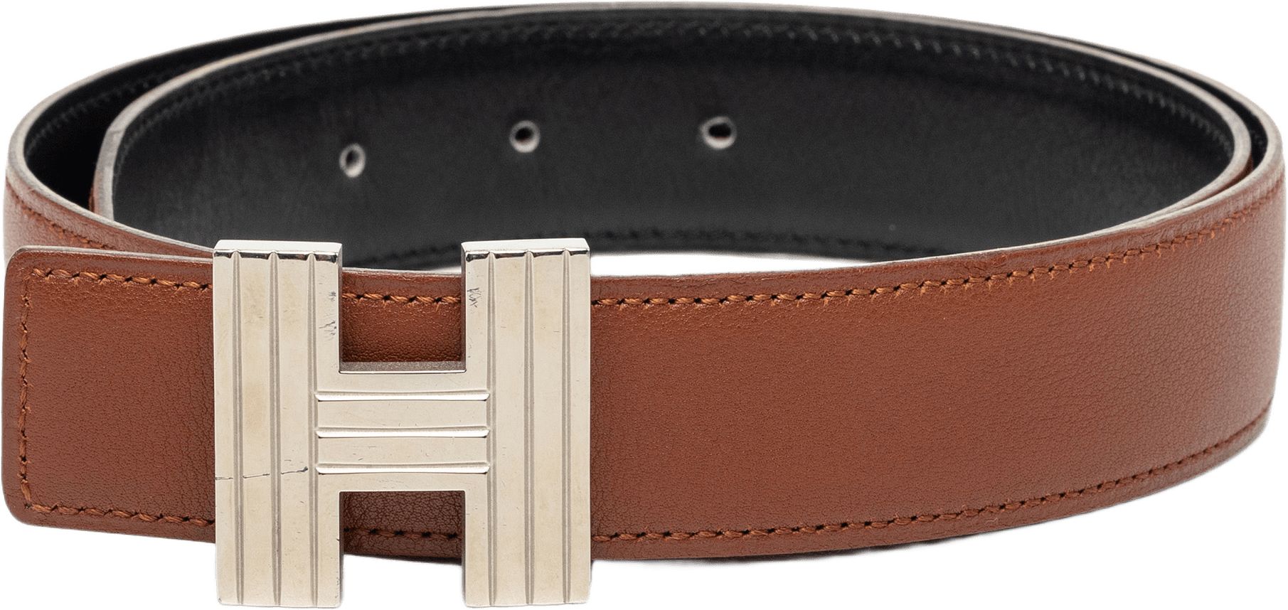 Hermès Chevre Mysore Cadena H Reversible Belt, från Luxclusif, i färgen svart.