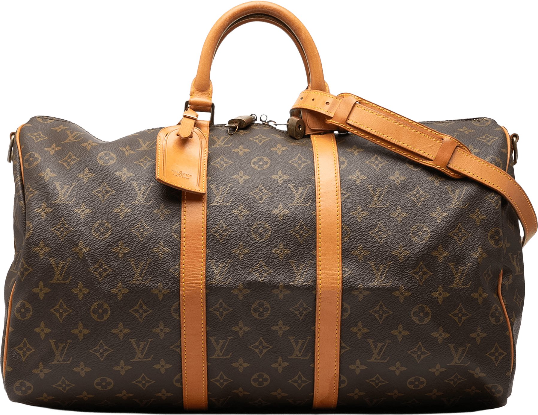 Louis Vuitton Monogram Keepall Bandouliere 50, från Luxclusif, i färgen brown.