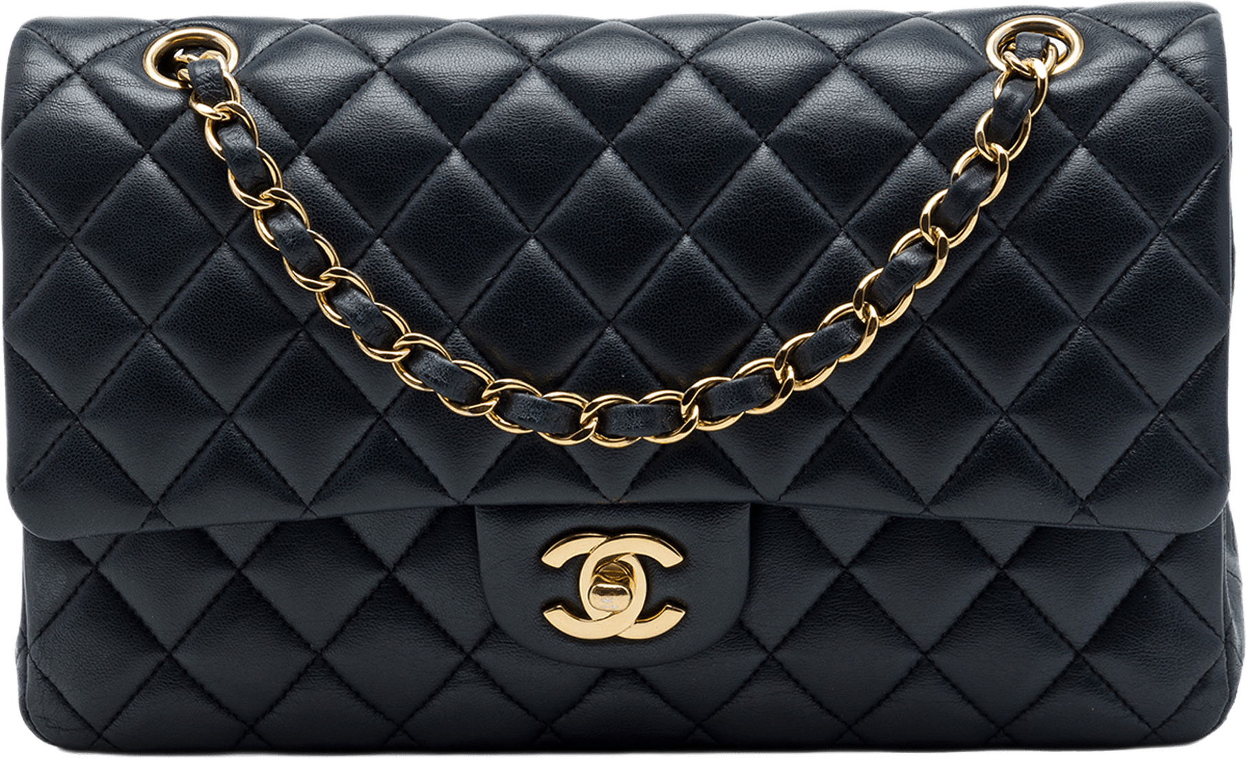 Chanel Medium Classic Lambskin Double Flap, från Luxclusif, i färgen svart.