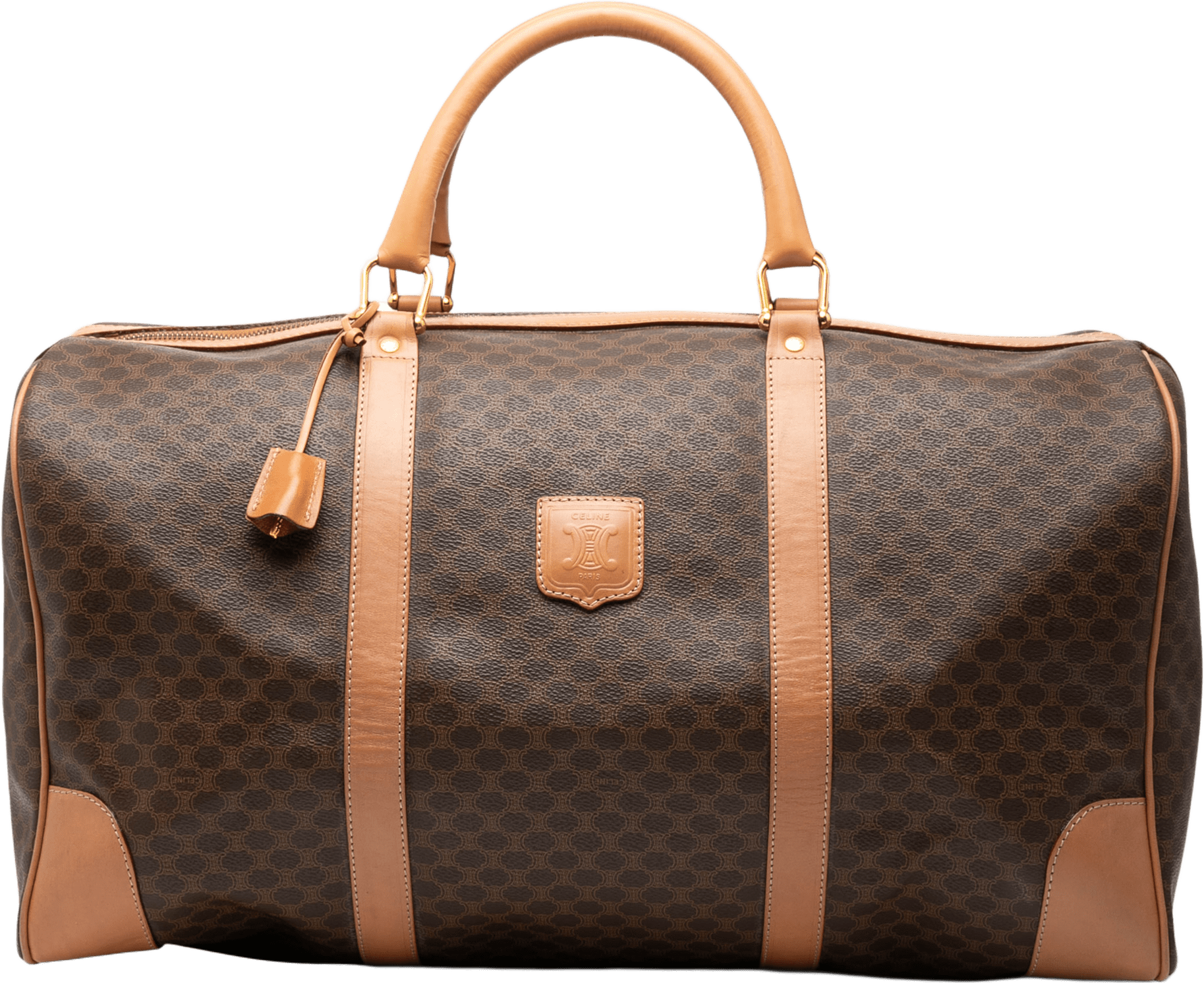 Celine Macadam Coated Canvas Travel Bag, från Luxclusif, i färgen brown.