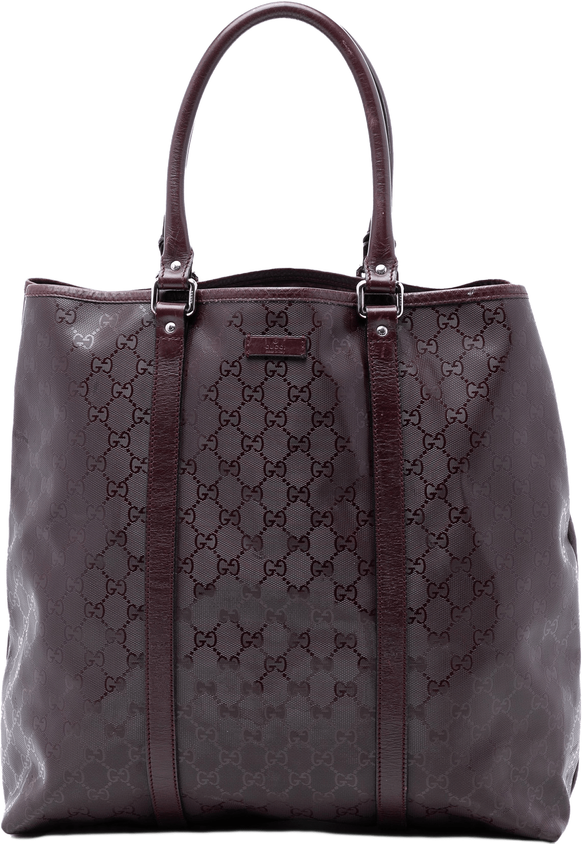 Gucci Gg Imprime Joy Vertical Tote, från Luxclusif, i färgen burgundy.
