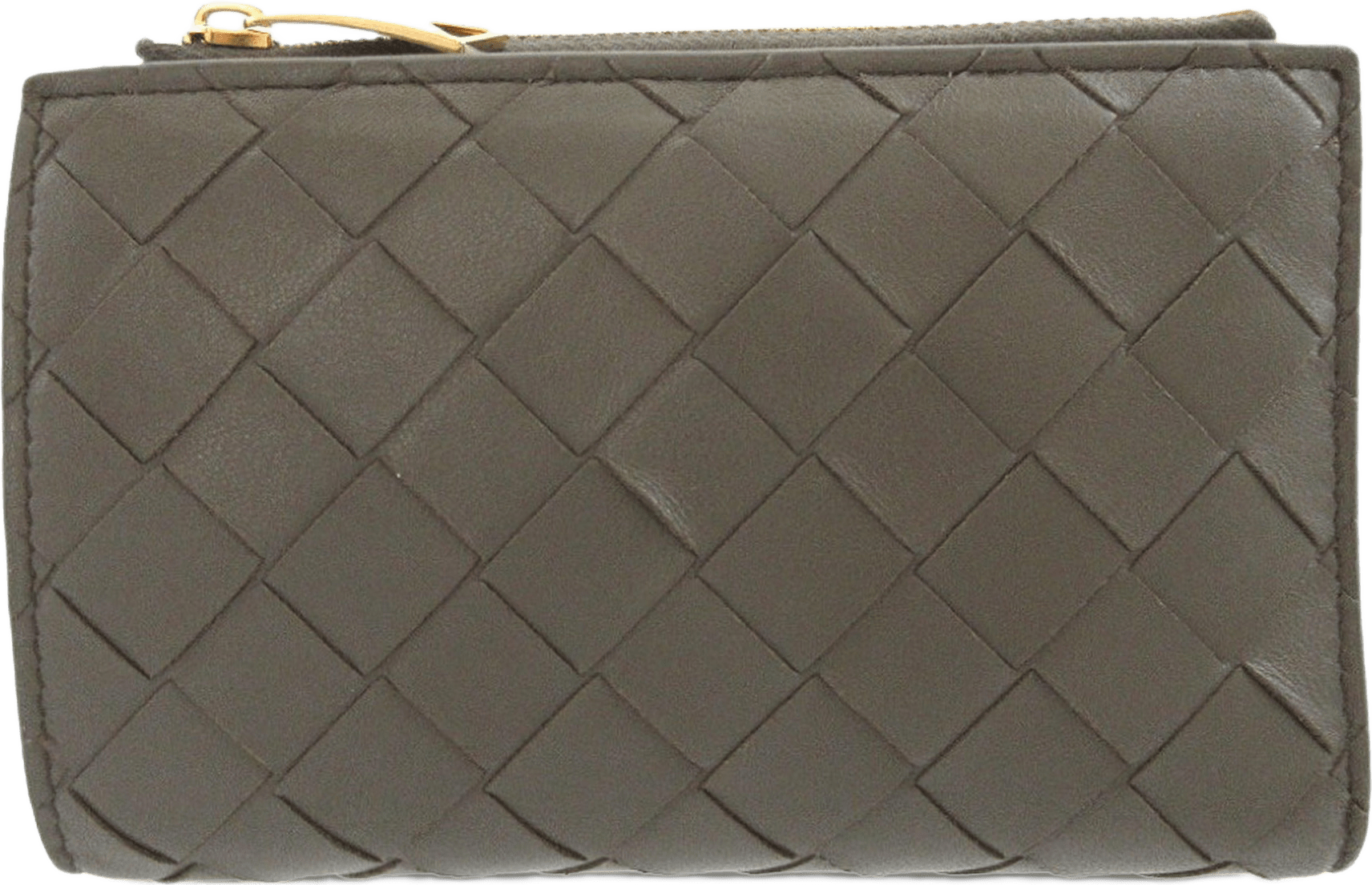 Bottega Veneta Nappa Intrecciato Bifold Wallet, från Luxclusif, i färgen khaki.