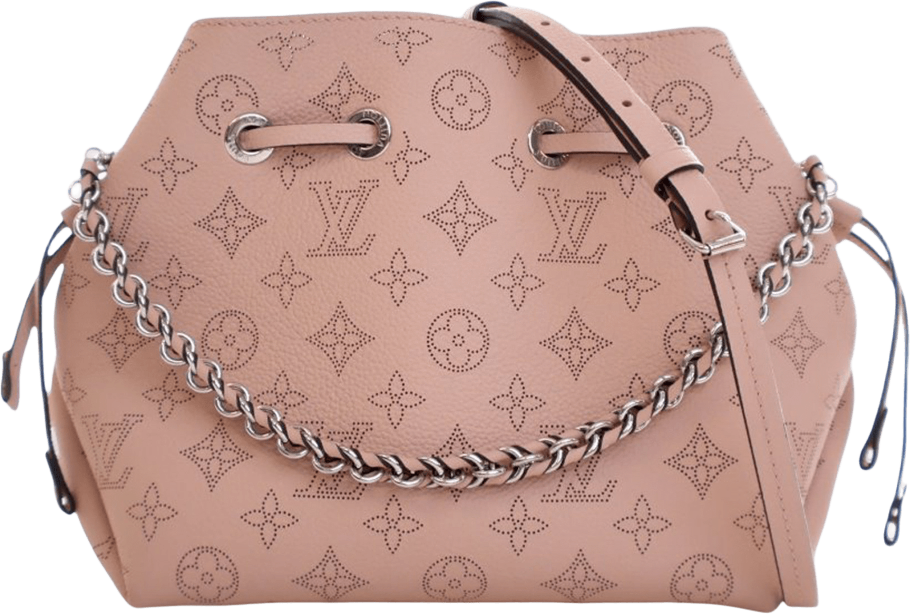 Louis Vuitton Monogram Mahina Bella, från Luxclusif, i färgen light pink.