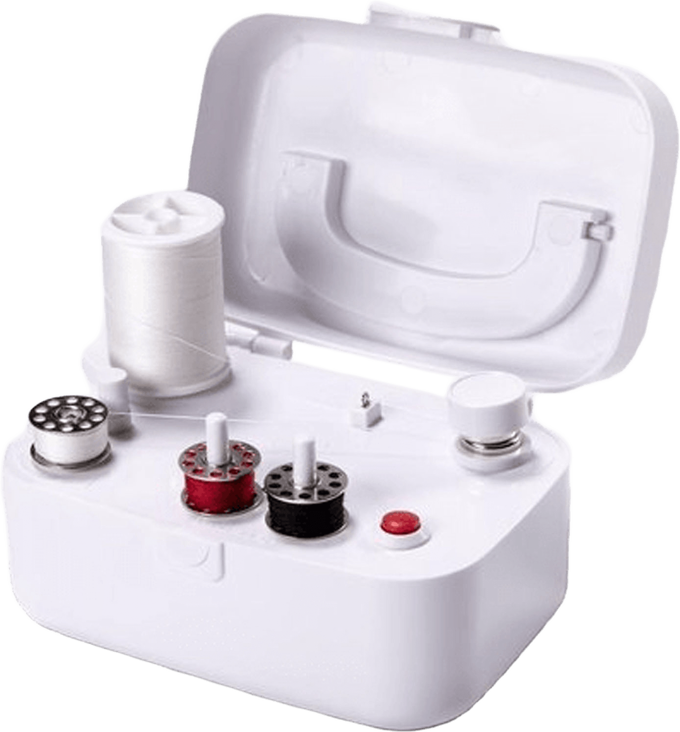 Trådupprullare Automatisk Batteridriven, från Singer, i färgen vit.