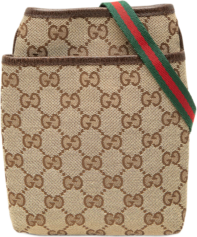 Gucci Gg Canvas Web Crossbody, från Luxclusif, i färgen beige.