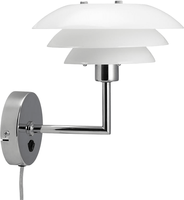 Dl20 Wall Lamp, från Dyberg Larsen, i färgen opal/ chrome.