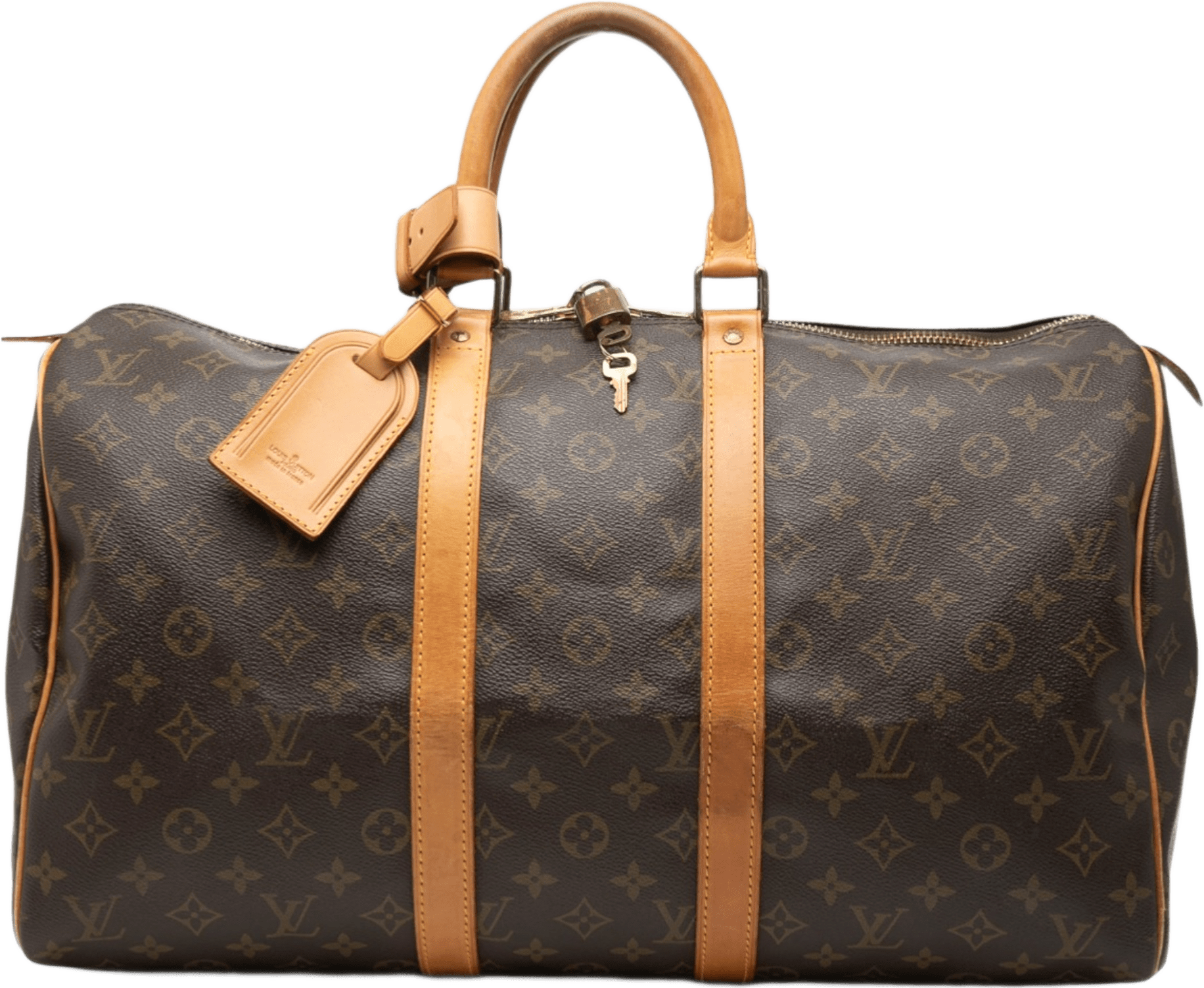 Louis Vuitton Monogram Keepall 45, från Luxclusif, i färgen brown.