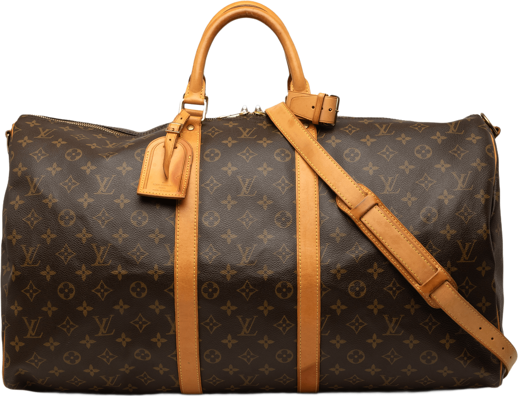 Louis Vuitton Monogram Keepall Bandouliere 55, från Luxclusif, i färgen brun.