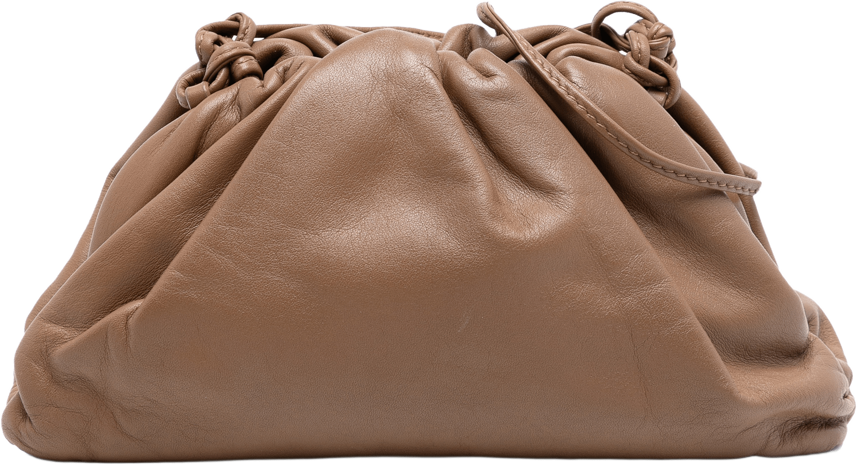 Bottega Veneta Lambskin The Mini Pouch Crossbody, från Luxclusif, i färgen brown.