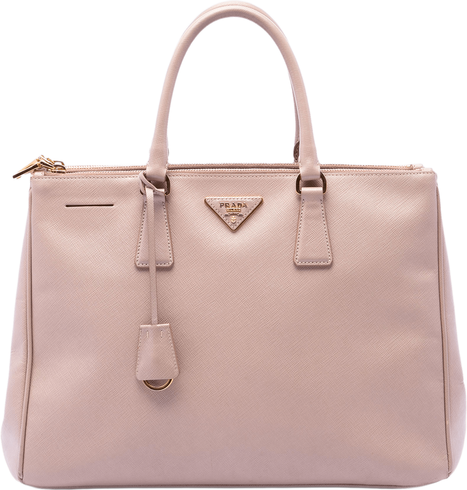 Prada Large Saffiano Lux Galleria Double Zip Satchel, från Luxclusif, i färgen nude.