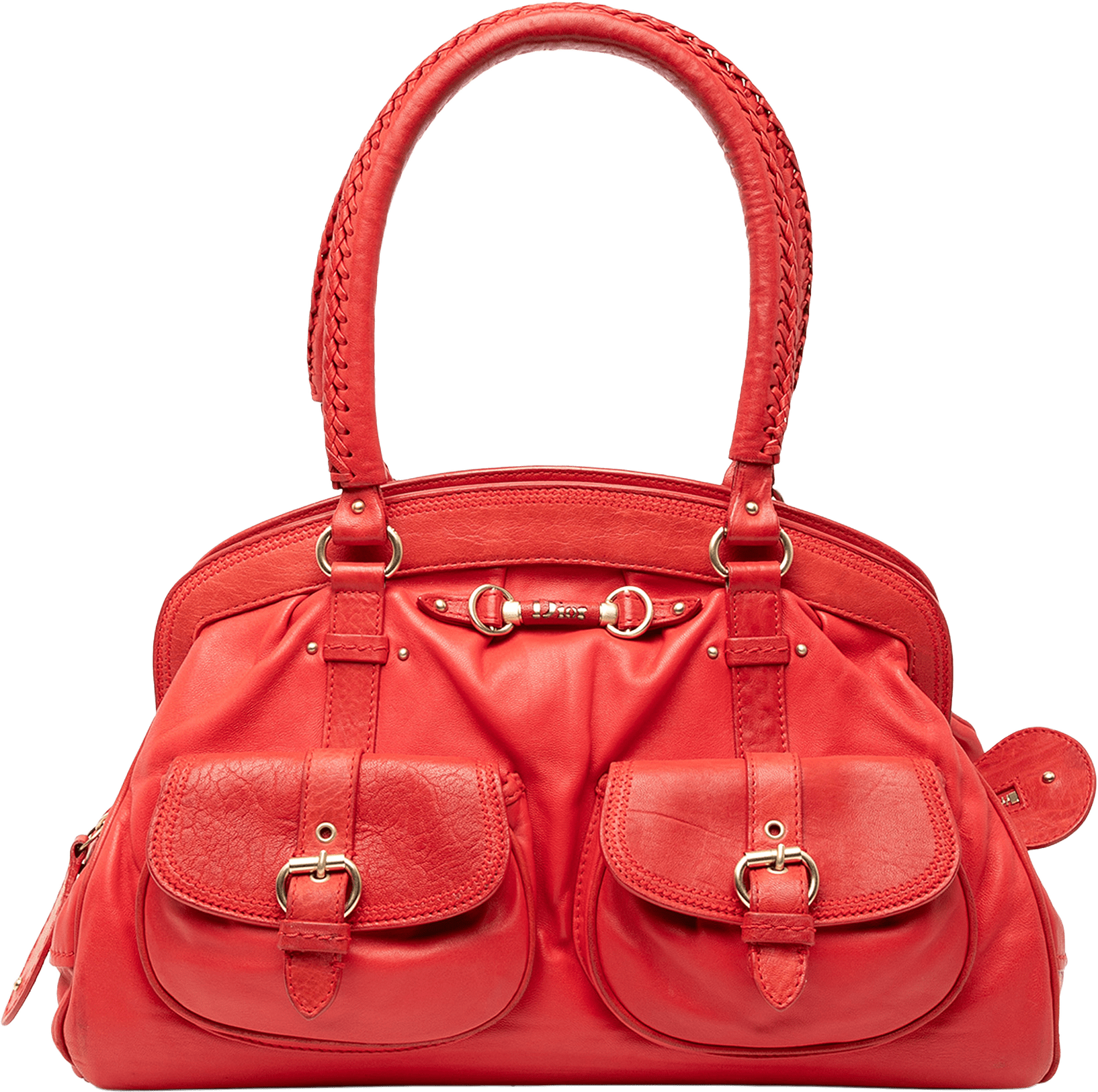 Dior Large Calfskin My Dior Frame Handbag, från Luxclusif, i färgen red.