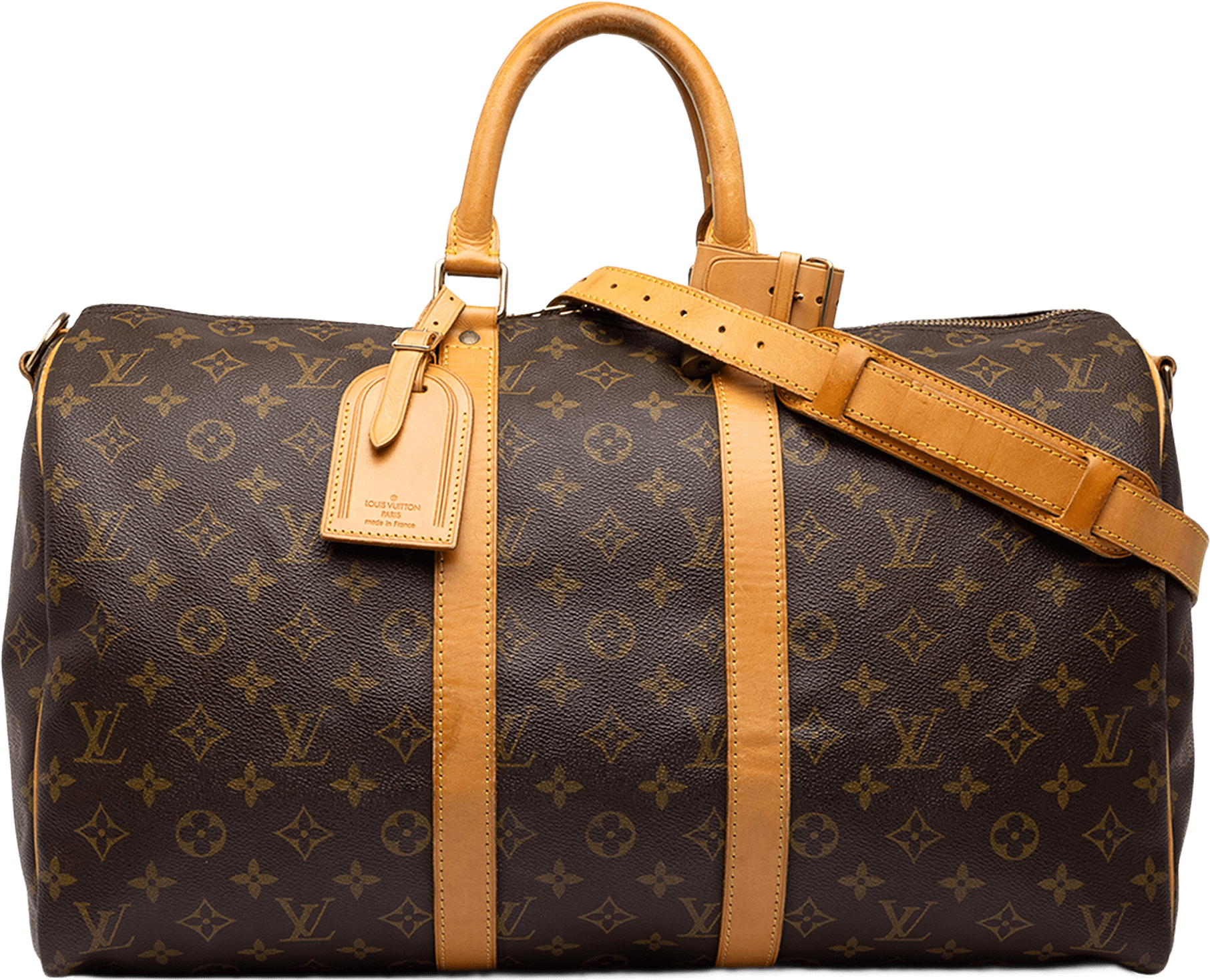 Louis Vuitton Monogram Keepall Bandouliere 45, från Luxclusif, i färgen brun.