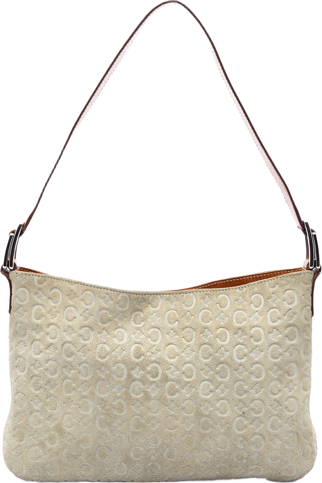 Celine C Macadam Suede Shoulder Bag, från Luxclusif, i färgen brun.