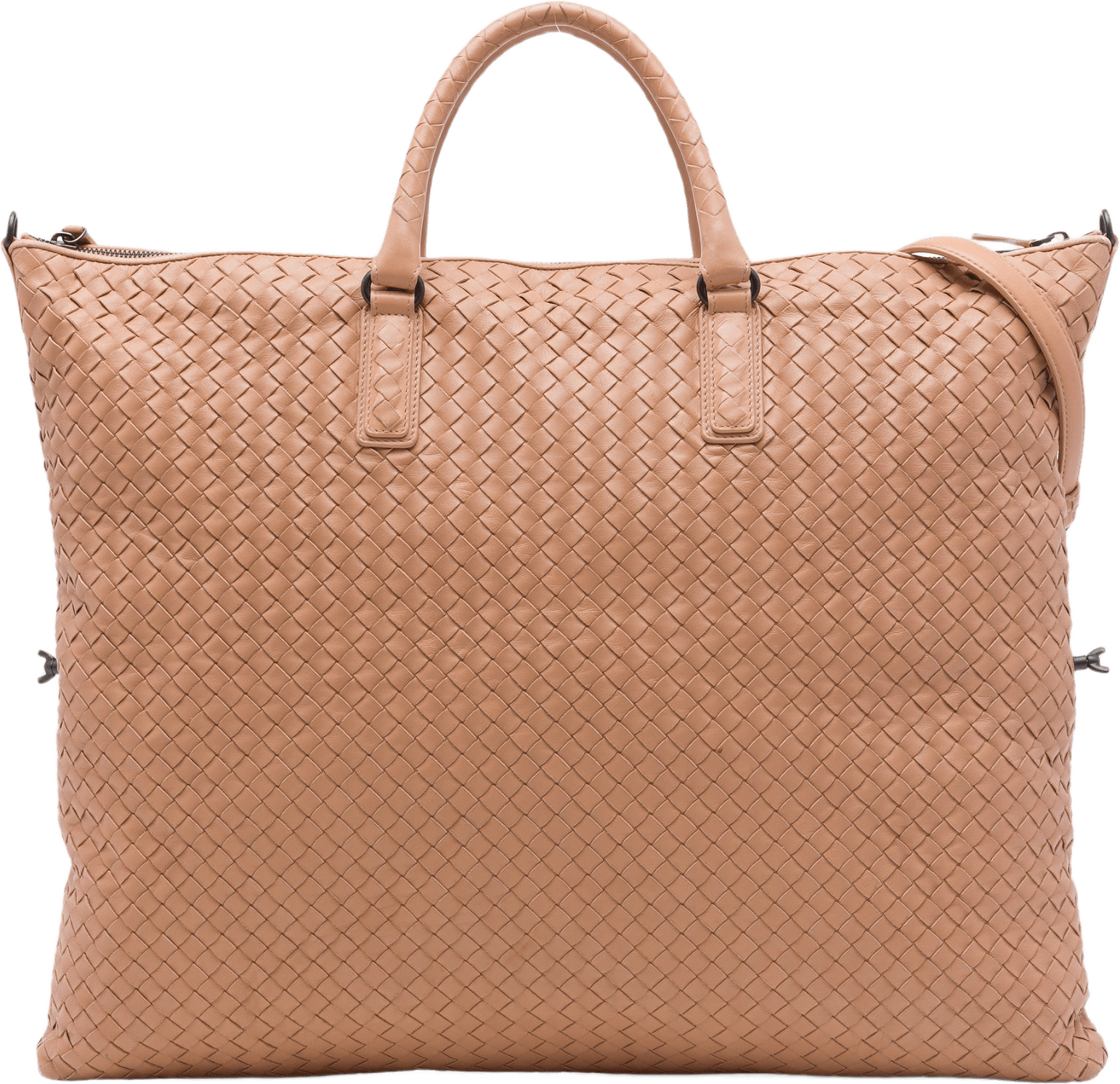 Bottega Veneta Maxi Nappa Intrecciato Convertible Tote, från Luxclusif, i färgen beige.