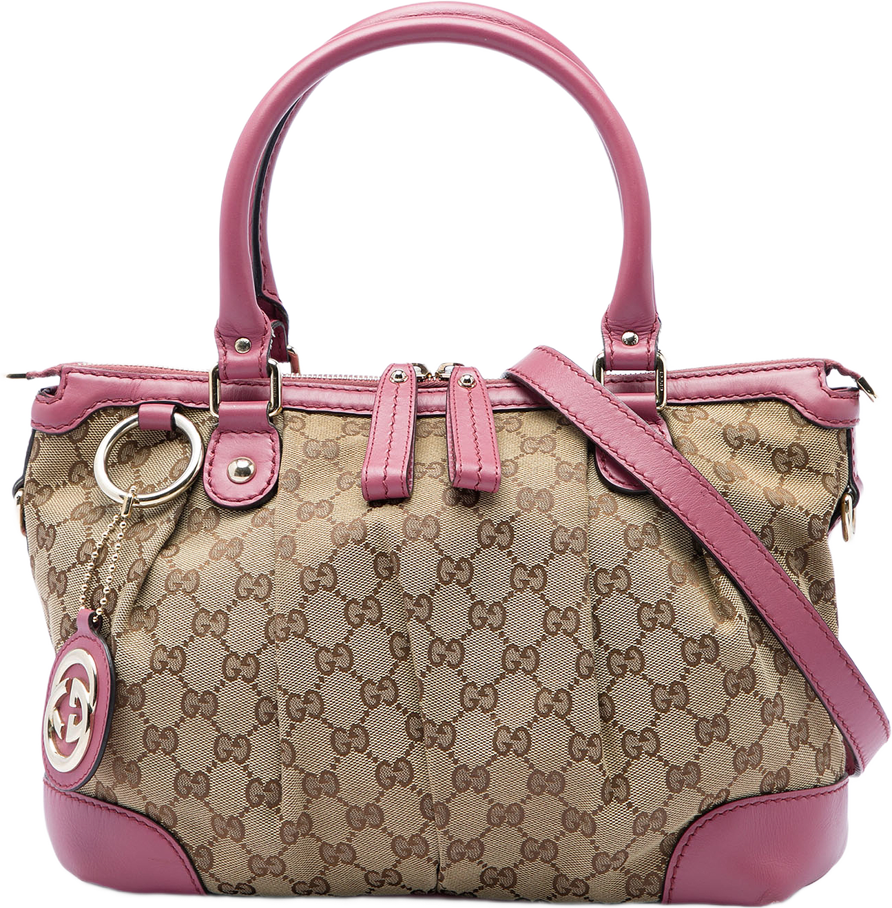 Gucci Gg Canvas Sukey Satchel, från Luxclusif, i färgen rosa.