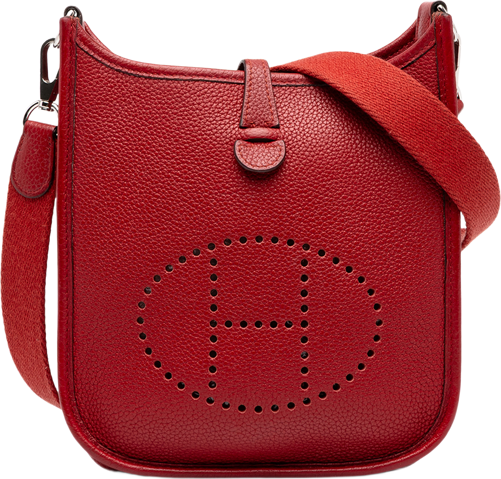 Hermès Clemence Evelyne I Tpm, från Luxclusif, i färgen röd.