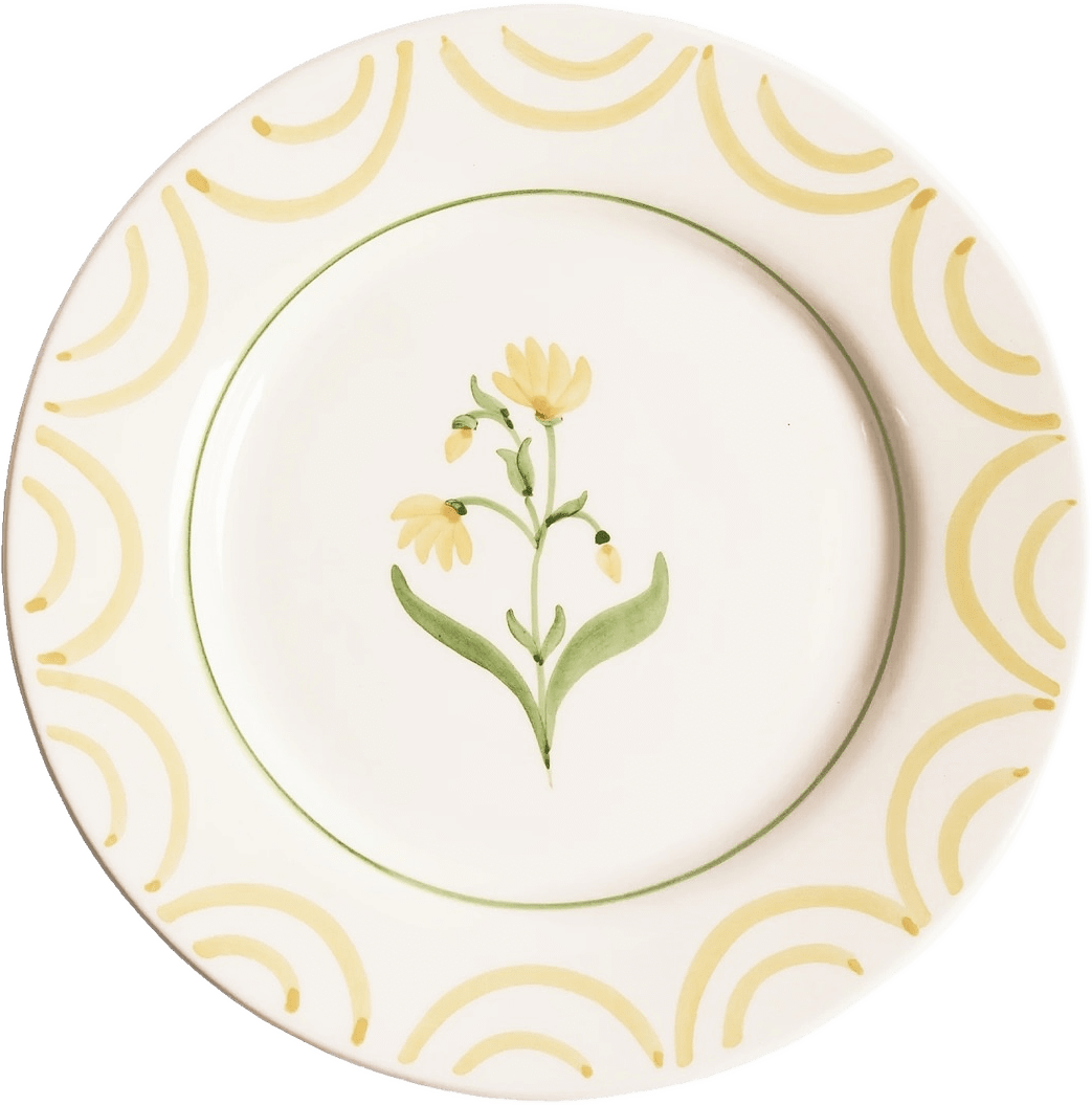 Cottage Flower Tallrik - 28 Cm, från Pick A Poppy, i färgen yellow.
