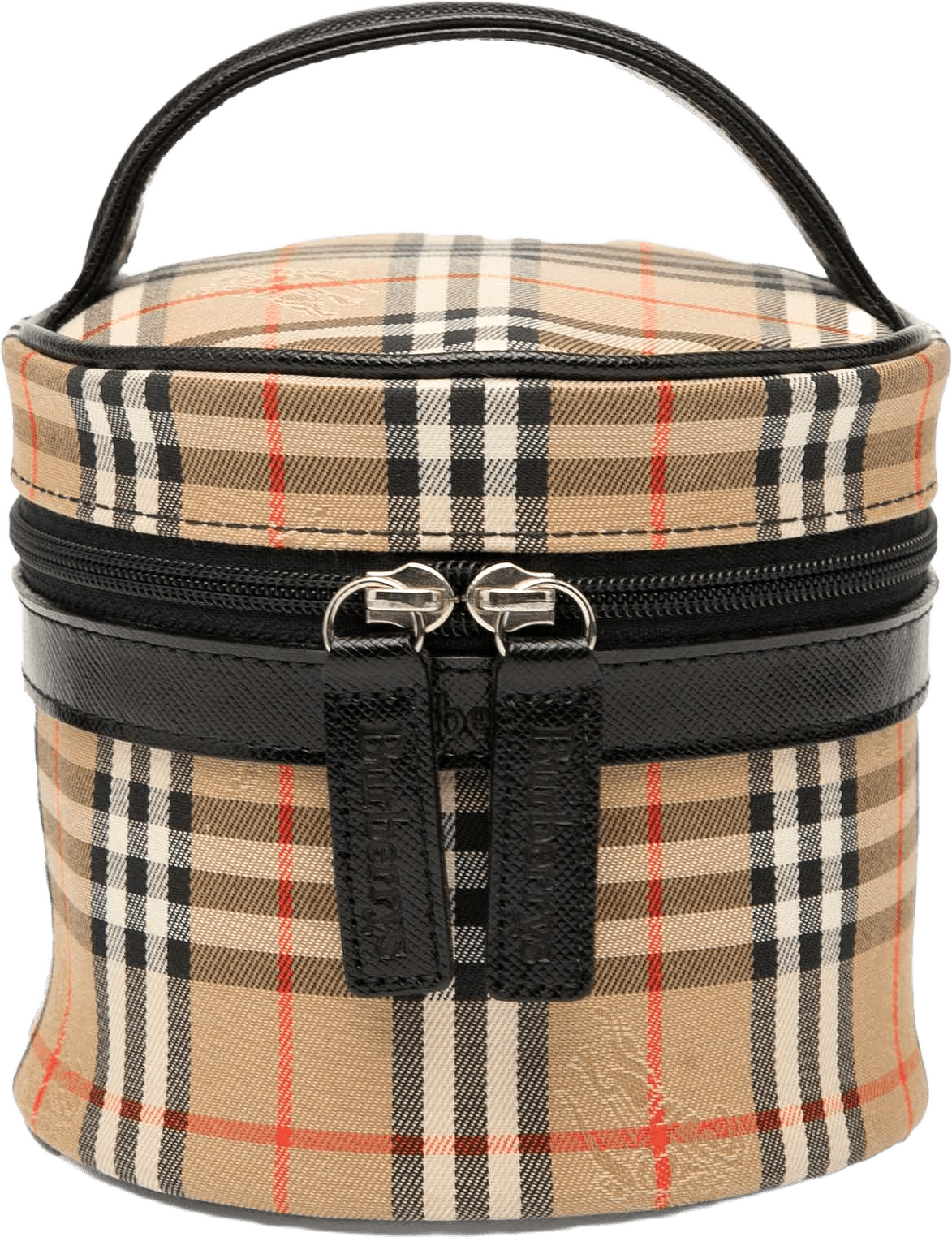 Burberry Haymarket Check Canvas Vanity Bag, från Luxclusif, i färgen beige.