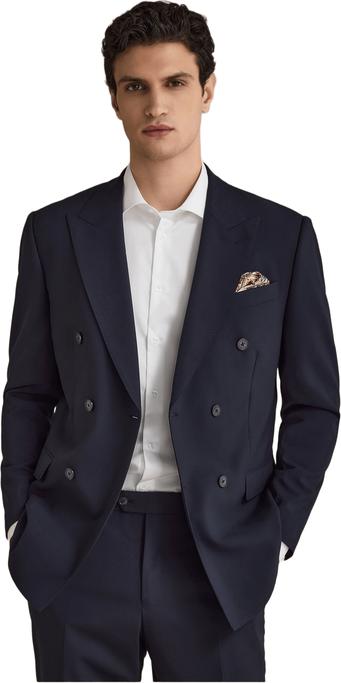 Double Breasted Wool Jacket Ares, från John Henric, i färgen dark blue.