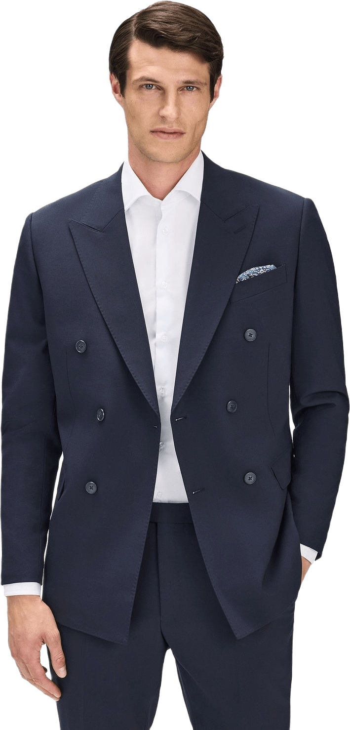 Double Breasted Wool Jacket Ares, från John Henric, i färgen dark blue.